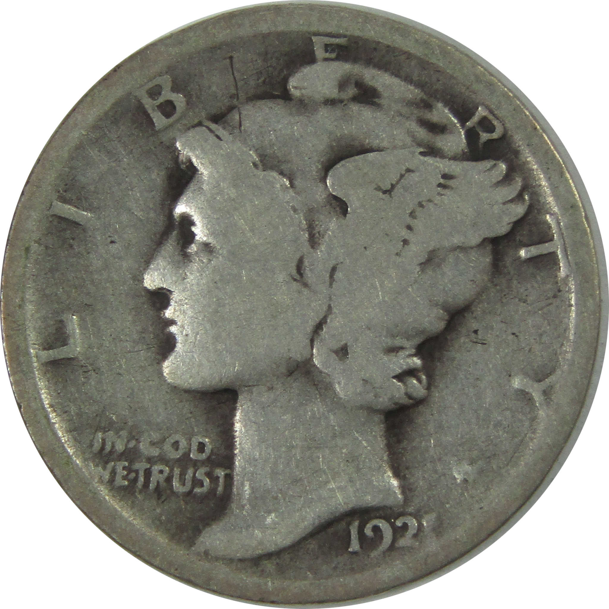 1921 Mercury Dime G Good Silver 10c Coin SKU:I16617