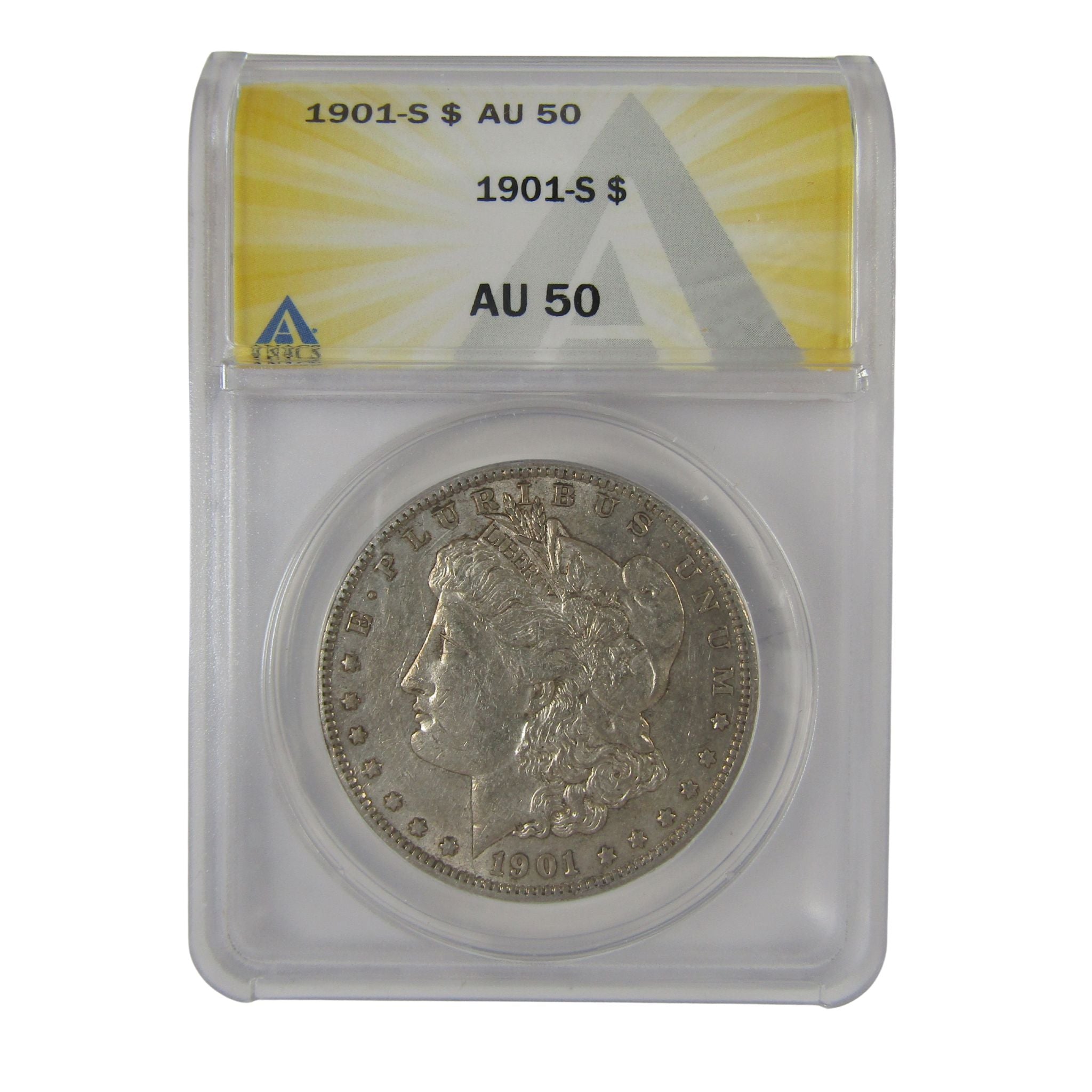 1901 S Morgan Dollar AU 50 ANACS Silver $1 Coin SKU:I23046 - Morgan coin - Morgan silver dollar - Morgan silver dollar for sale - Profile Coins &amp; Collectibles