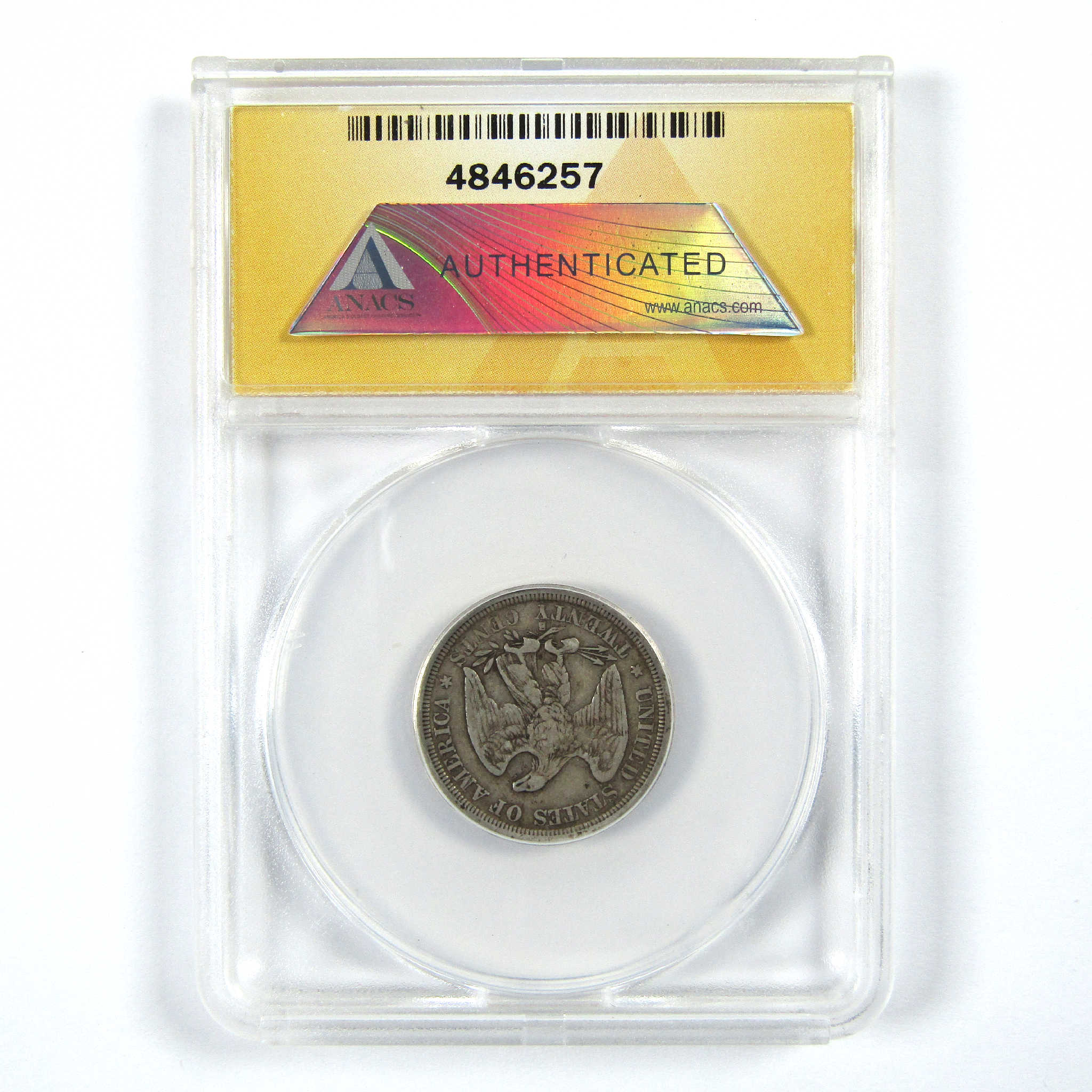 1875 S Seated Liberty Twenty Cent F 15 Details ANACS Silver SKU:I11947