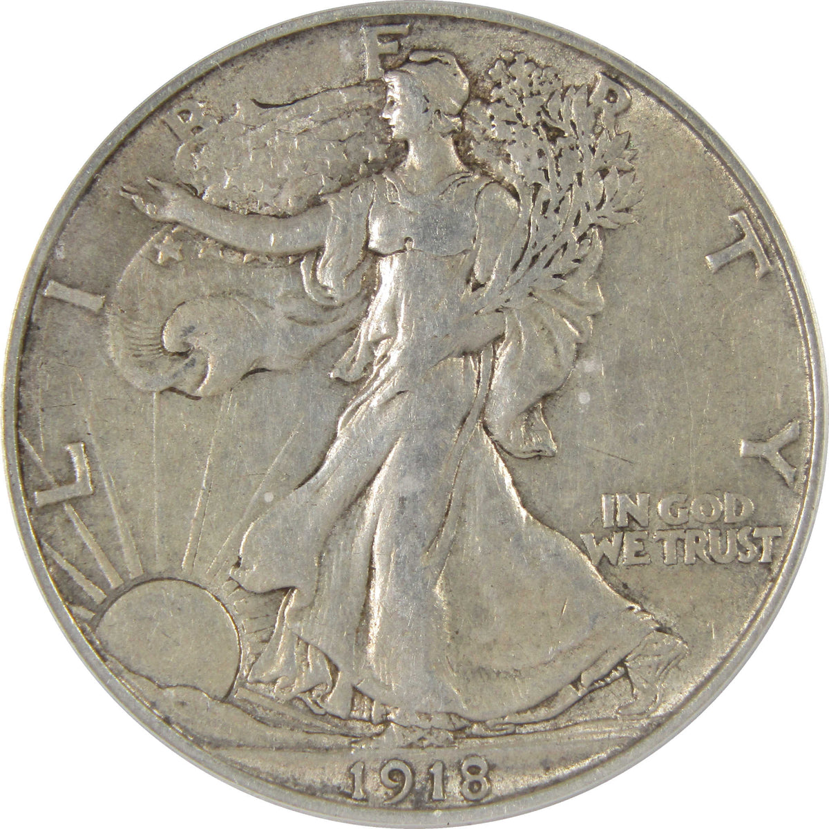1918 Liberty Walking Silver Half Dollar EF 40 ICG 50c Coin SKU:I29162