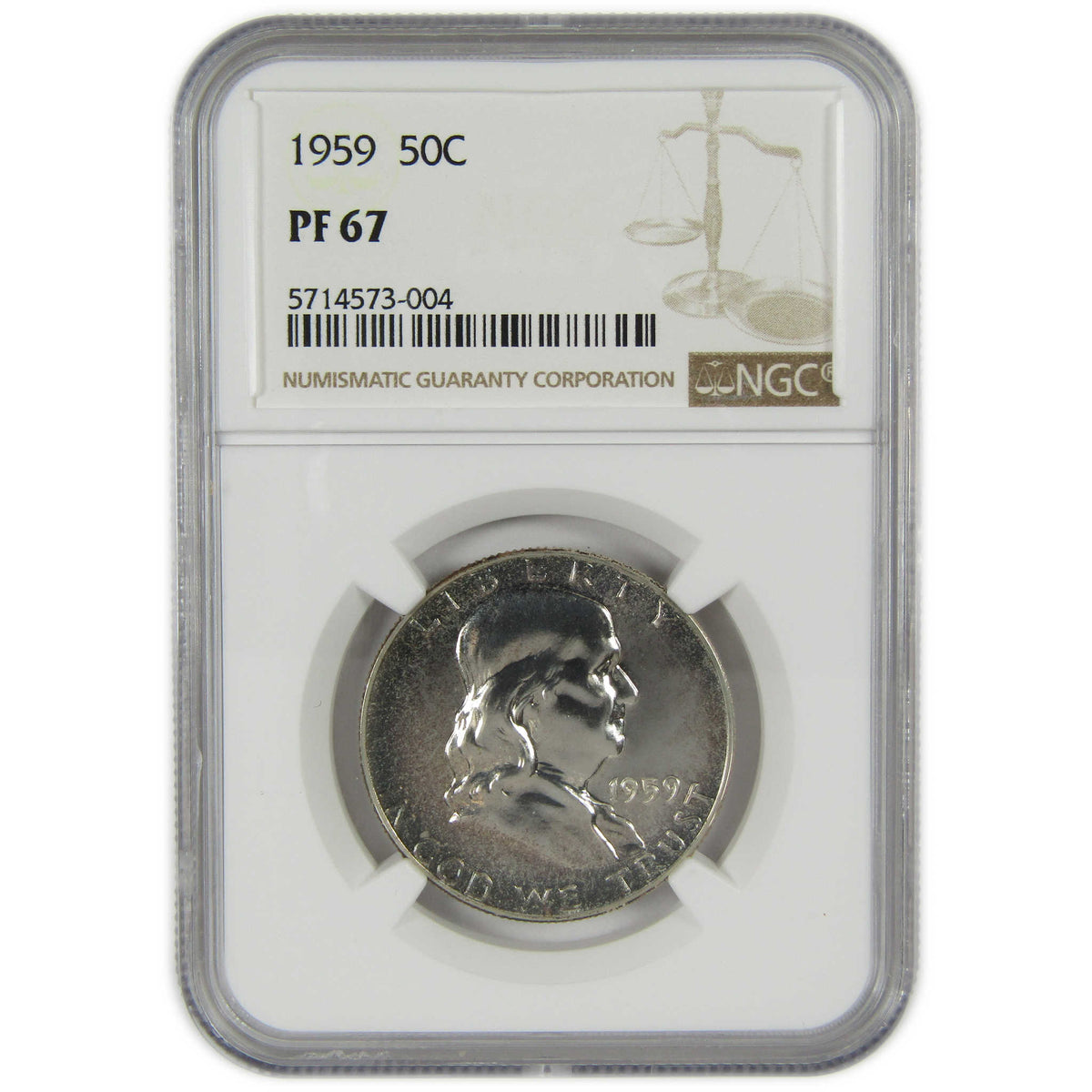 1959 Franklin Silver Half Dollar PF 67 NGC Proof 50c Coin SKU:I28812