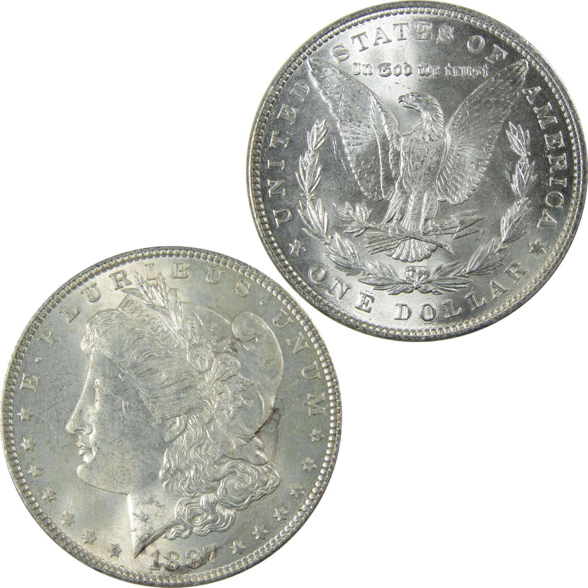 1887 Morgan Silver Dollar Uncirculated Mint State $1 Coin SKU:CP673 - Morgan coin - Morgan silver dollar - Morgan silver dollar for sale - Profile Coins &amp; Collectibles