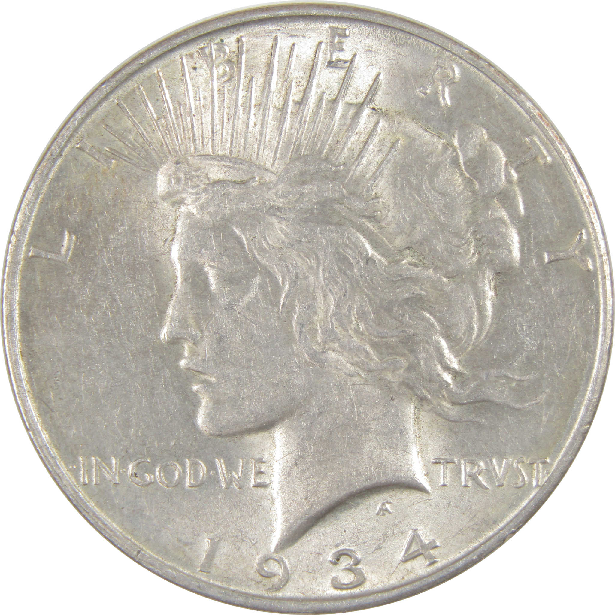 1934 D Peace Dollar AU About Uncirculated Silver $1 Coin SKU:I16830