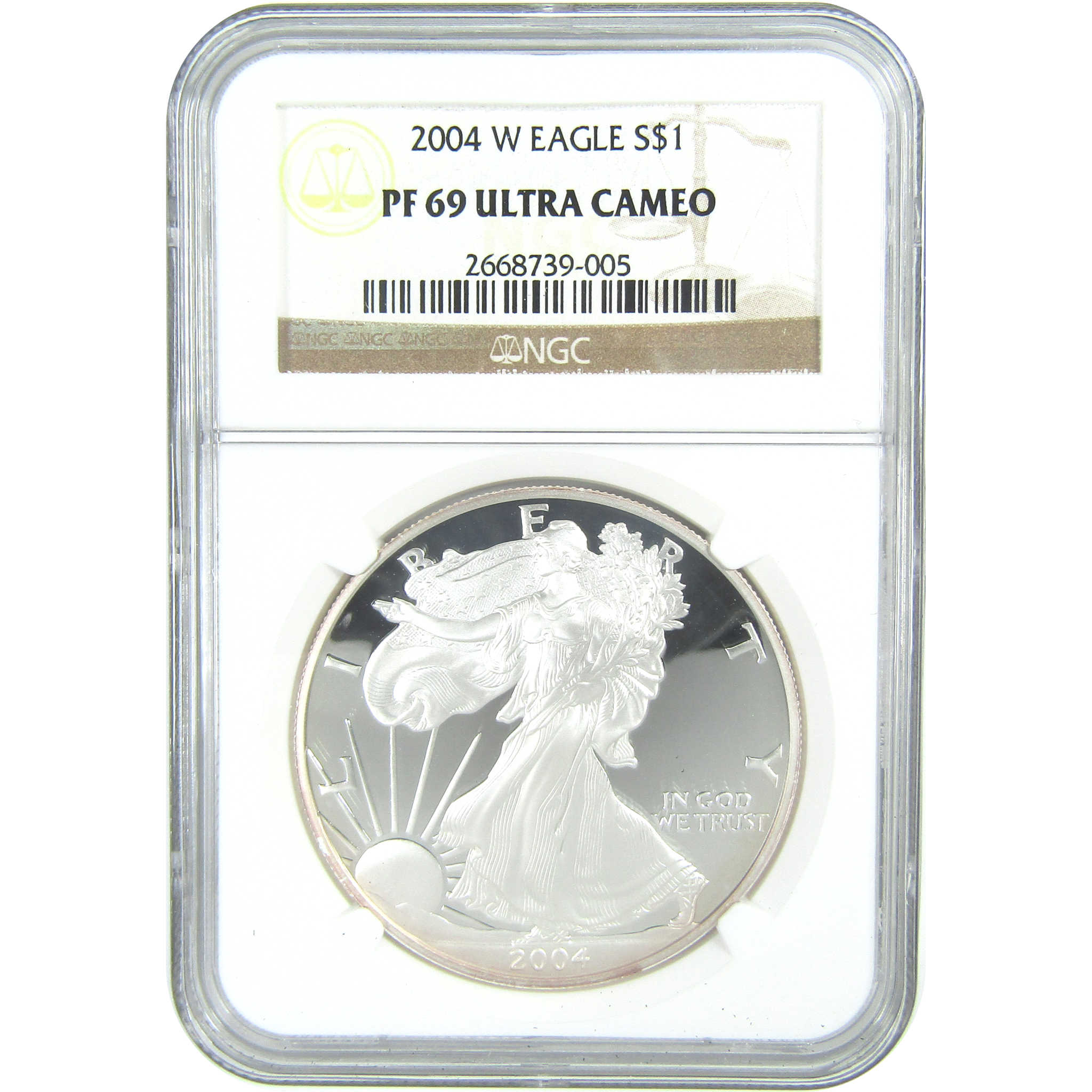 2004 W American Silver Eagle PF 69 UCAM NGC Proof $1 SKU:CPC9579