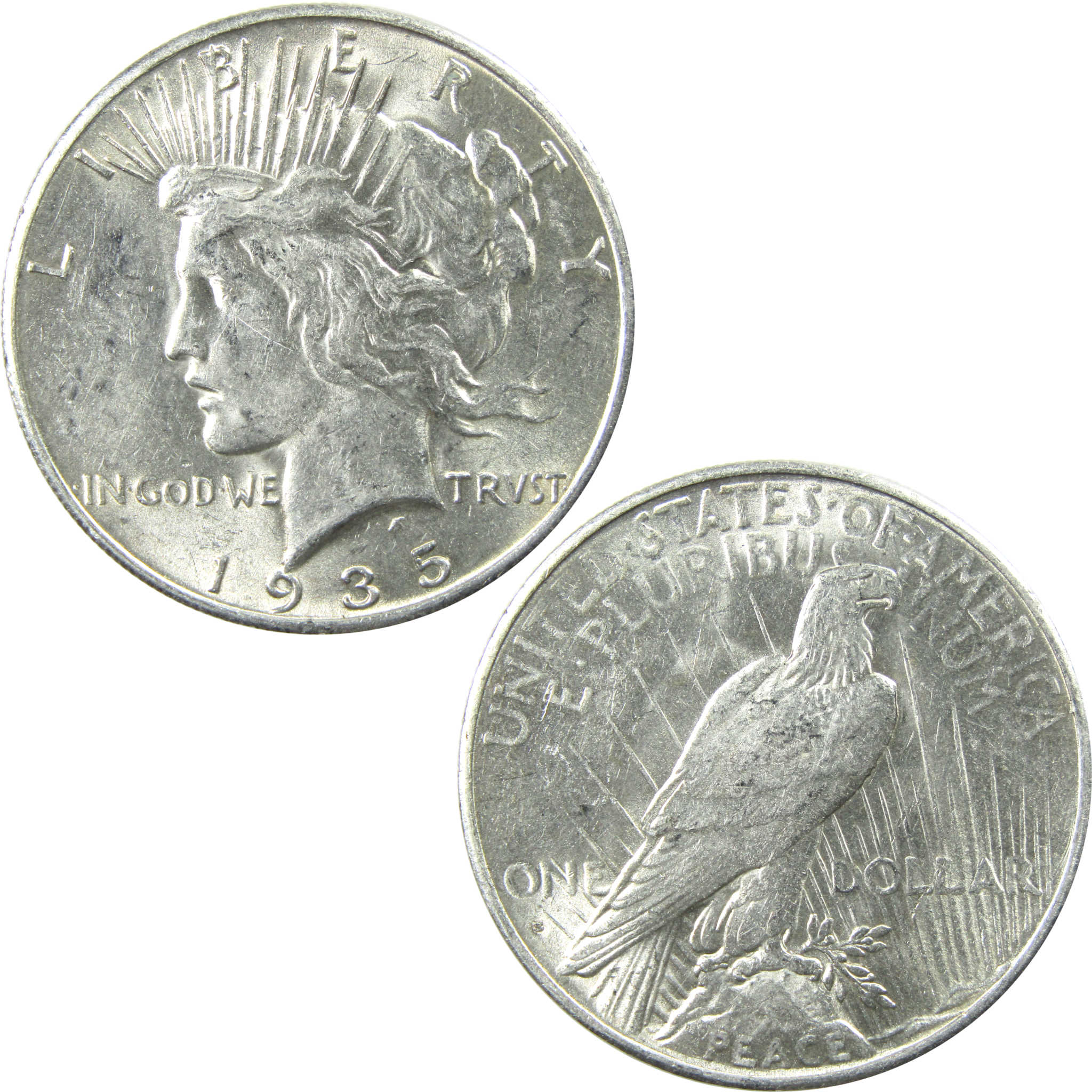 1935 S Peace Dollar AU About Uncirculated Silver $1 Coin SKU:I13633