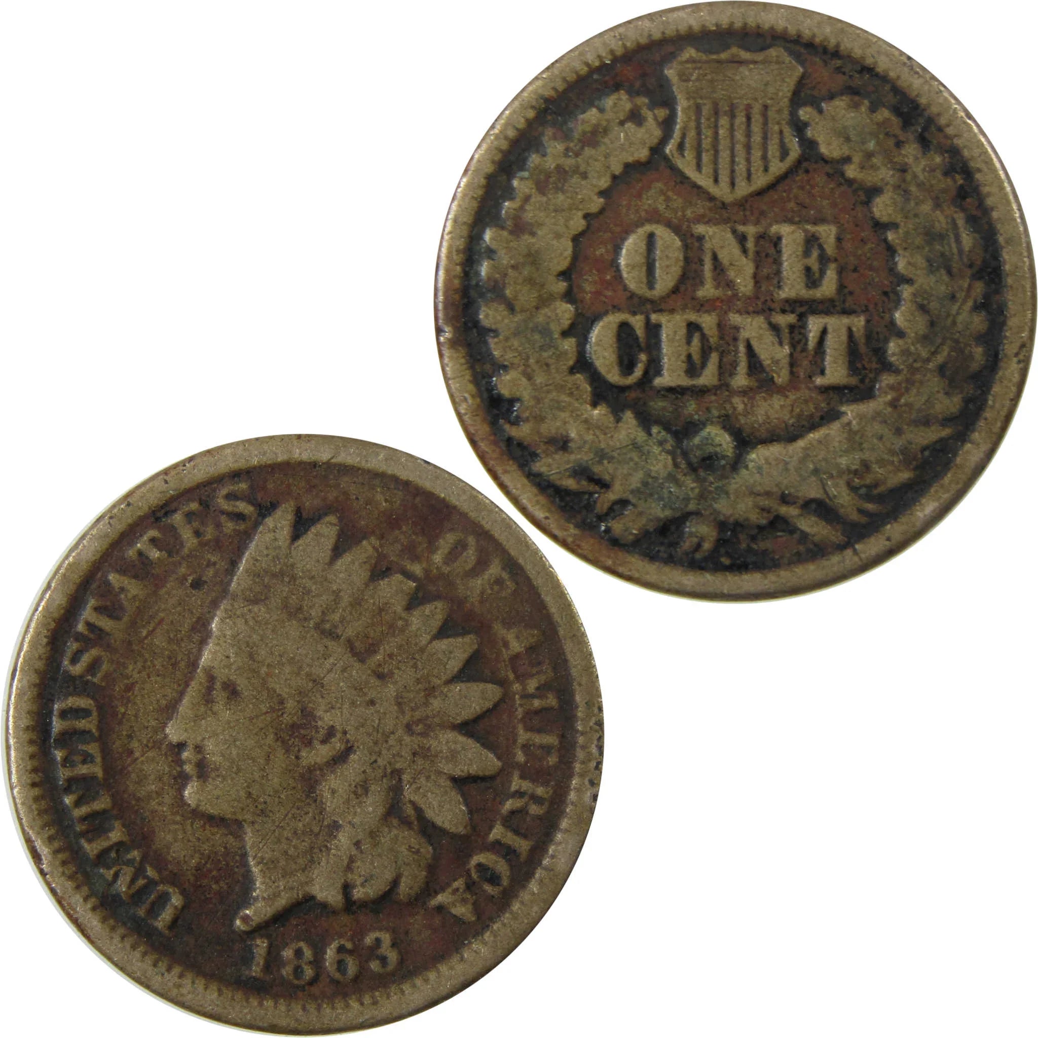 1863 Indian Head Cent G Good Penny 1c Coin SKU:CP1302