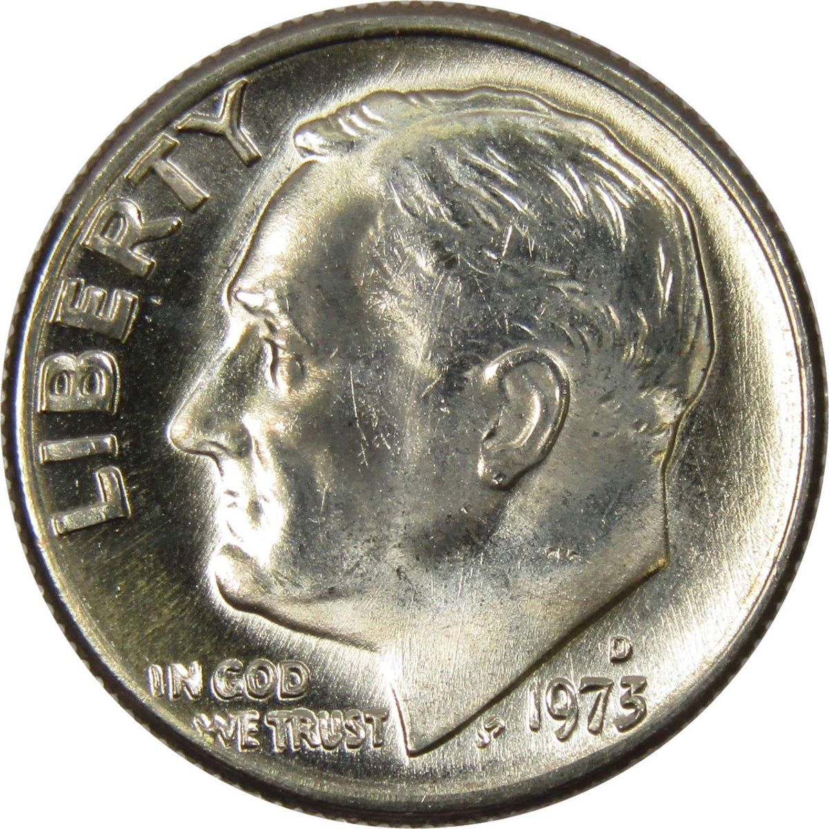 1973 D Roosevelt Dime Clad Uncirculated Mint State 10c Coin