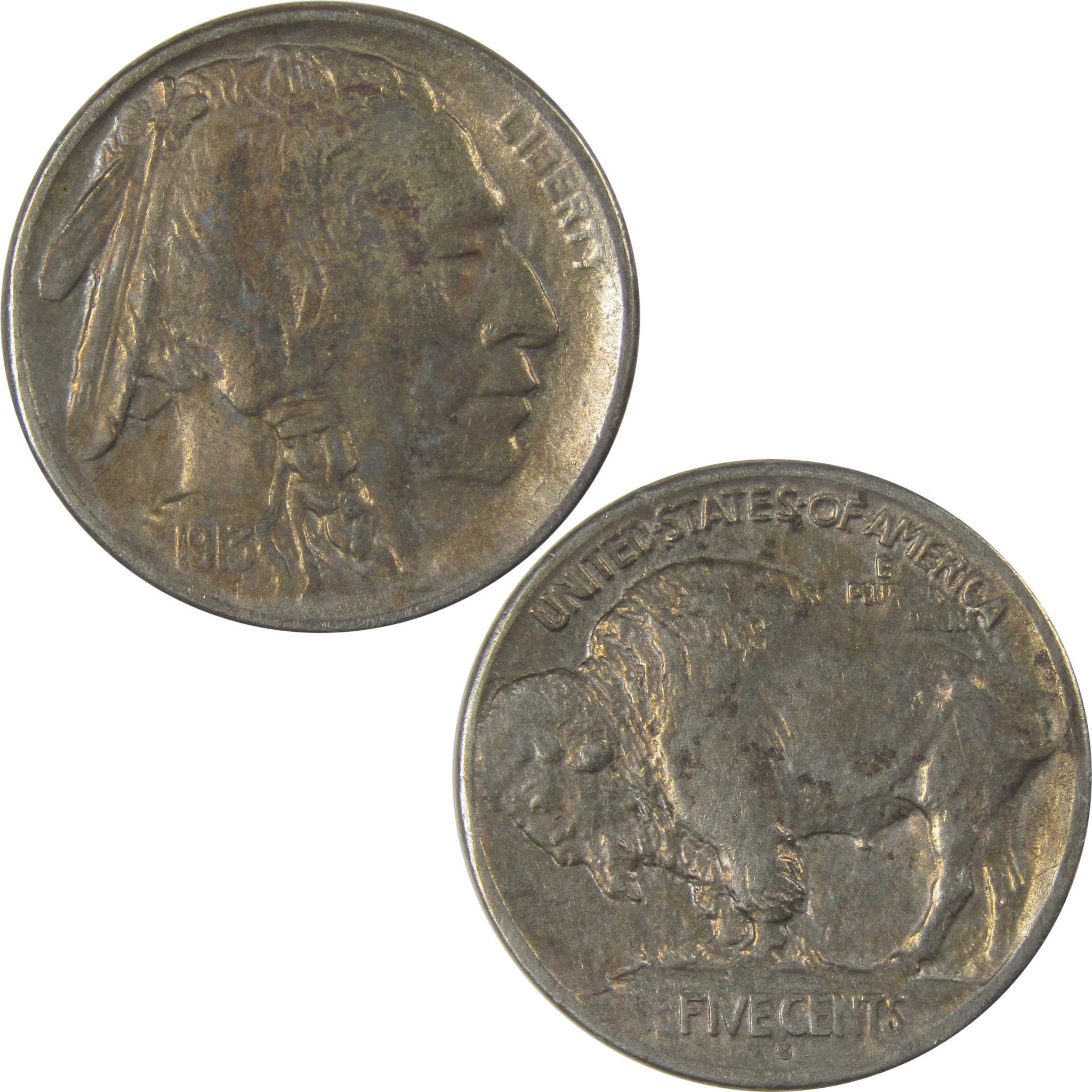 1913 S Type 1 Buffalo Nickel VF Very Fine Details 5c Coin SKU:I22890