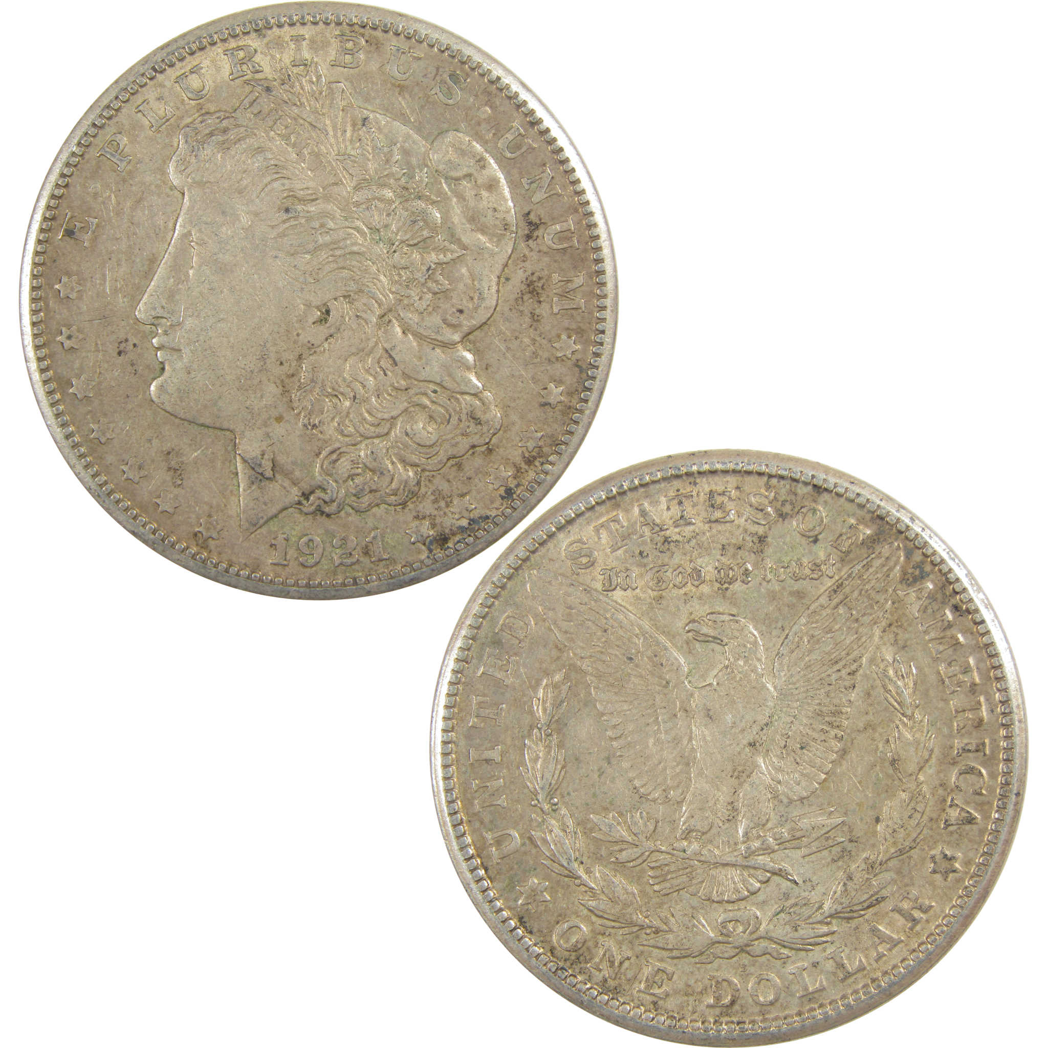 1921 S Morgan Dollar XF EF Extremely Fine Lamination Error SKU:I20268 - Morgan coin - Morgan silver dollar - Morgan silver dollar for sale - Profile Coins &amp; Collectibles