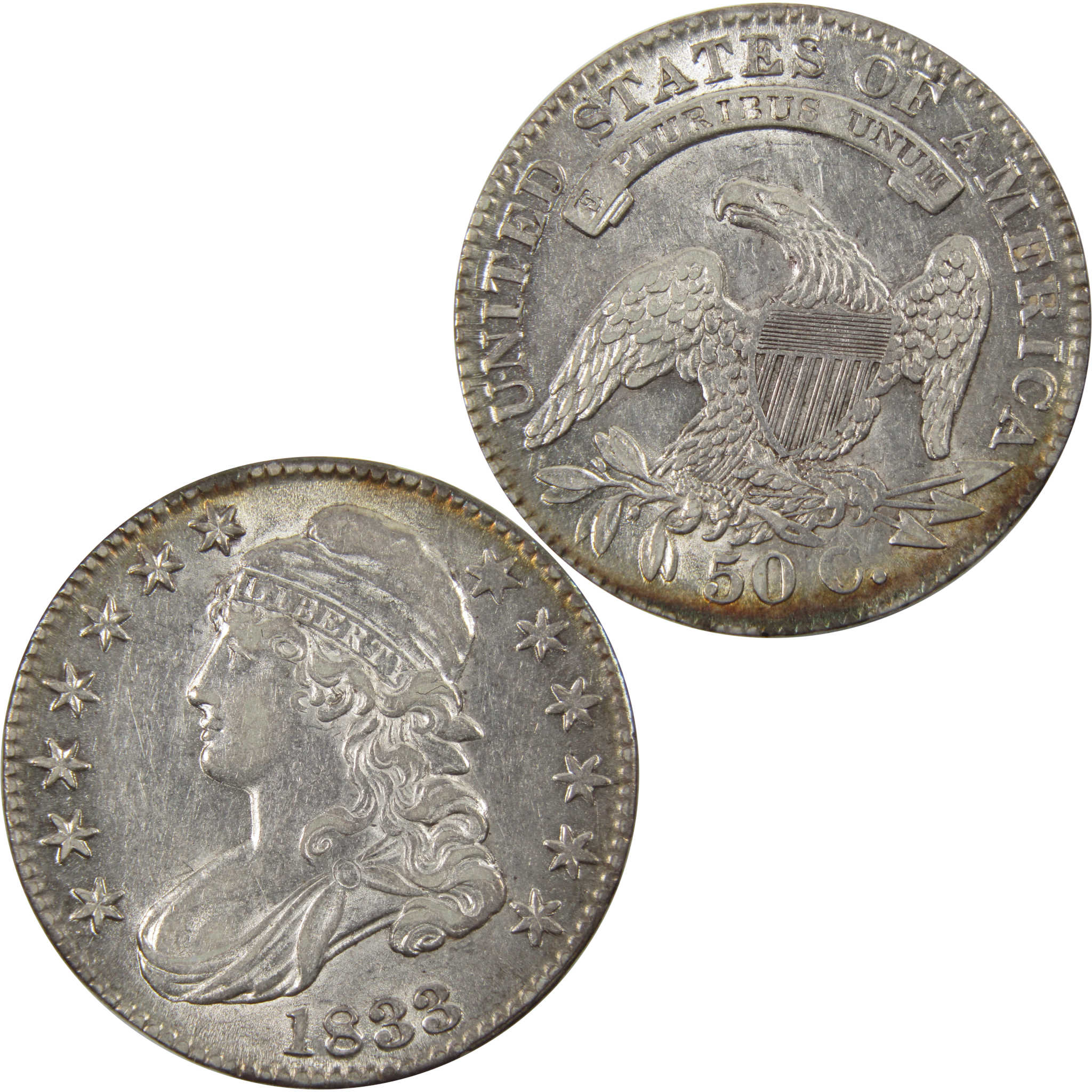 1833 Capped Bust Half Dollar Choice About Uncirculated SKU:I9640