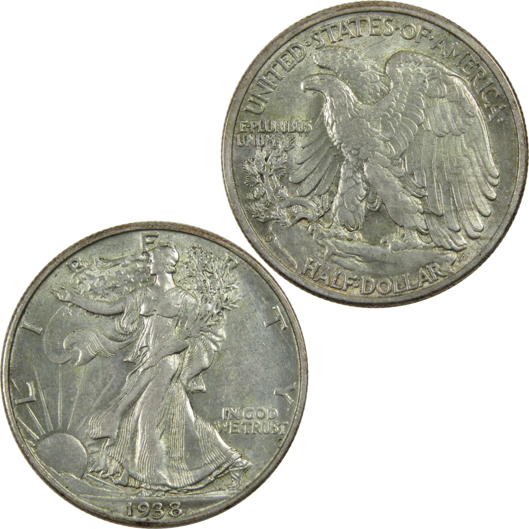 1938 D Liberty Walking Half Dollar AU About Uncirculated SKU:I13419