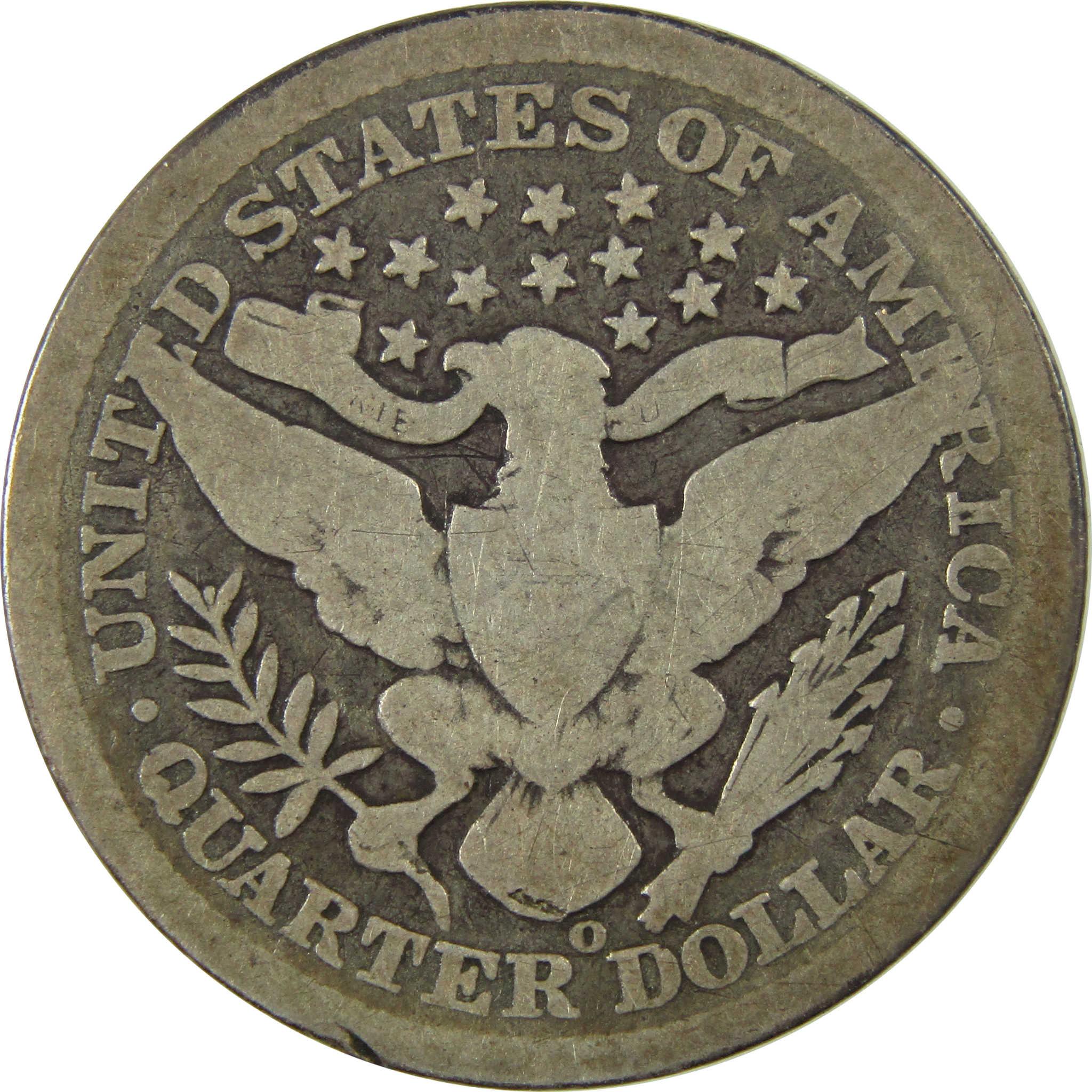 1896 O Barber Silver Quarter G Good Details 25c Coin SKU:I25789