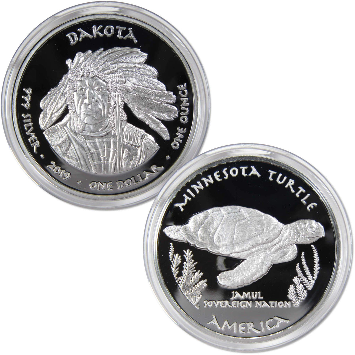 2019 Native American Jamul Dakota Minnesota Turtle 1 oz Silver Proof