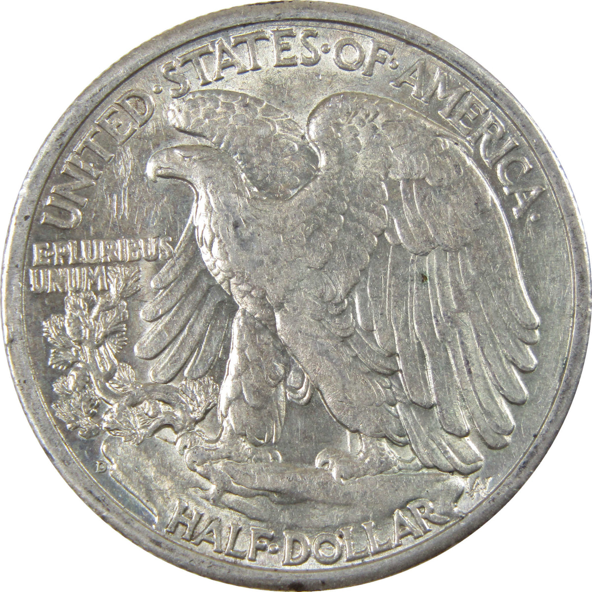 1945 D Liberty Walking Silver 50c Borderline Uncirculated SKU:I28661