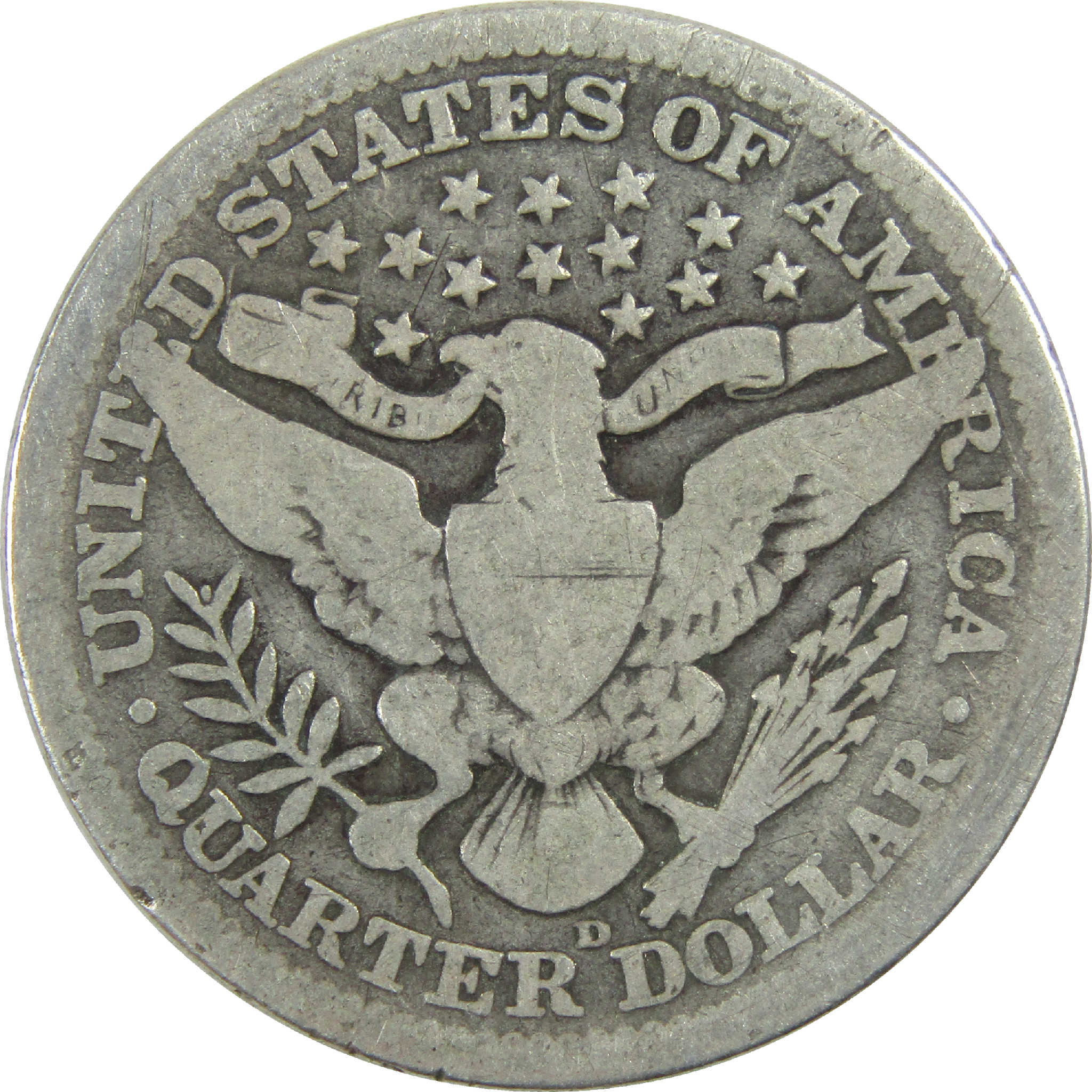 1915 D Barber Quarter G Good Silver 25c Coin SKU:I13145