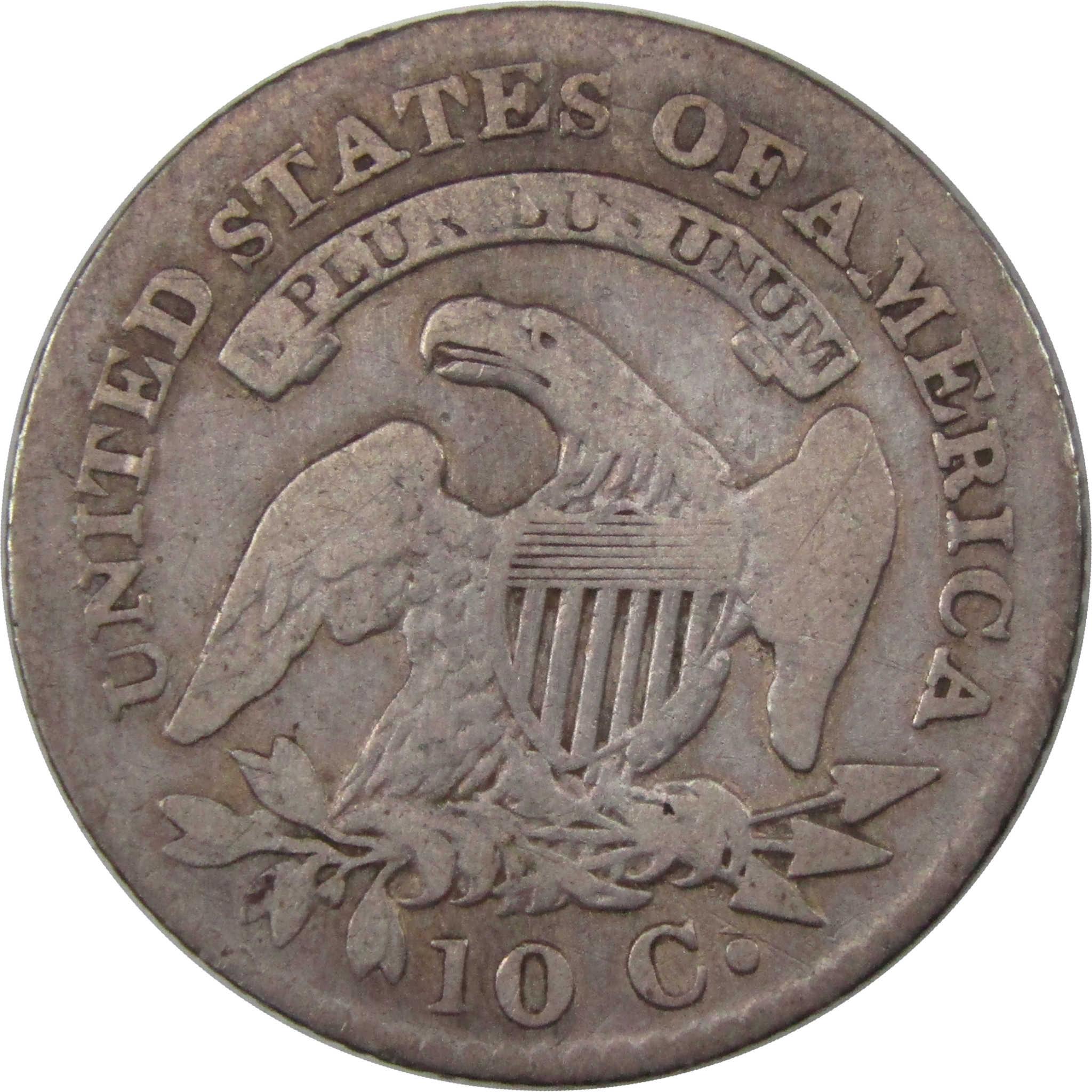 1823/2 Large E's Capped Bust Dime VG Very Good Details SKU:I23474