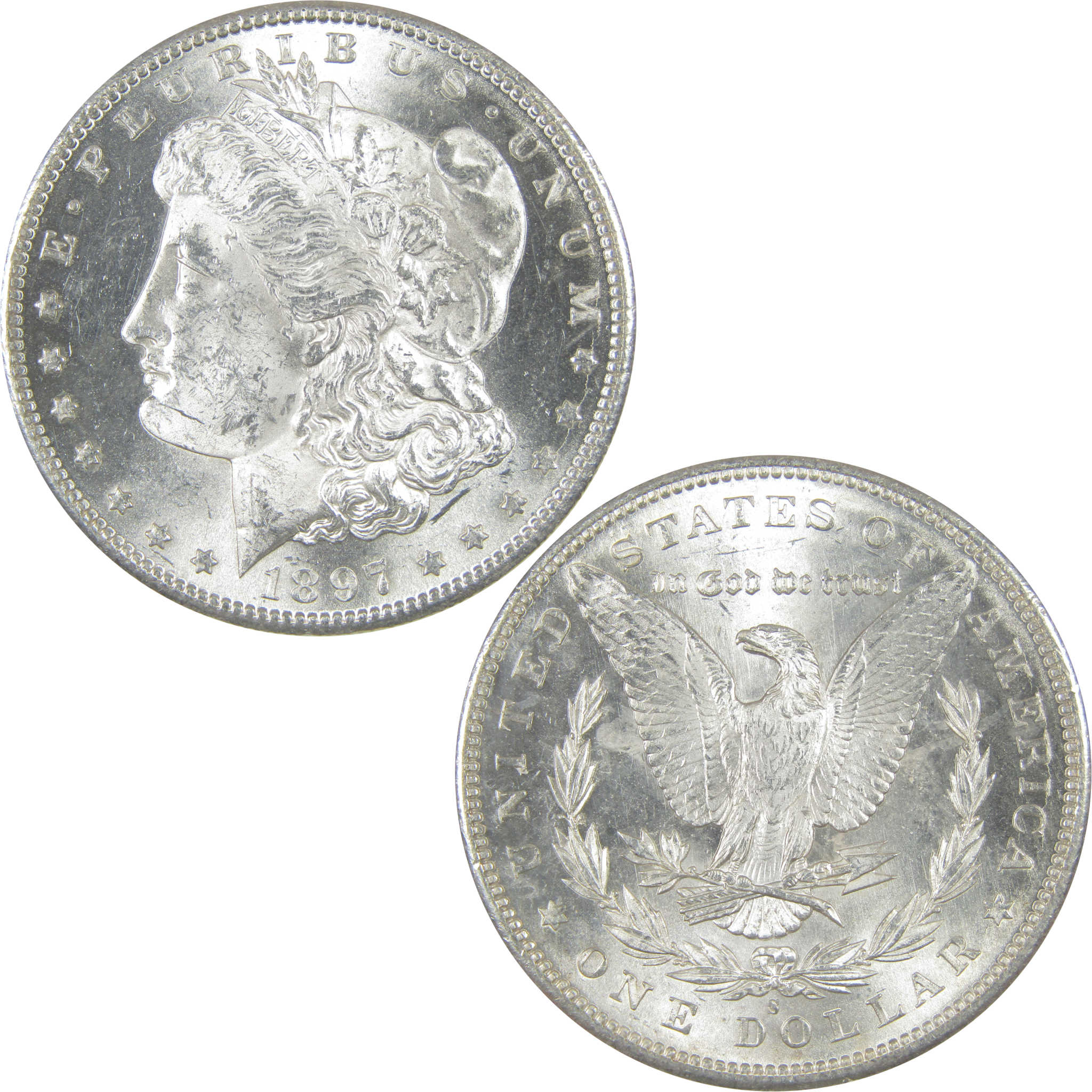 1897 S Morgan Dollar BU Choice Uncirculated Silver $1 Coin SKU:I17310 - Morgan coin - Morgan silver dollar - Morgan silver dollar for sale - Profile Coins &amp; Collectibles