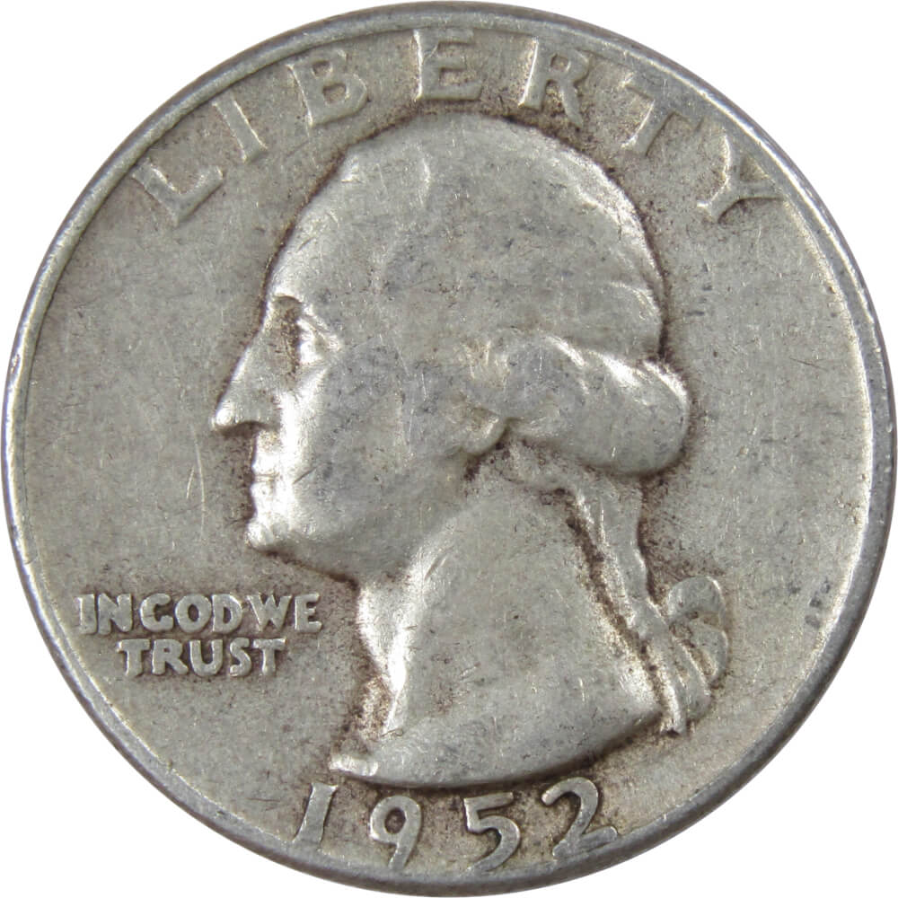 1952 Washington Quarter VF Very Fine Silver 25c Coin