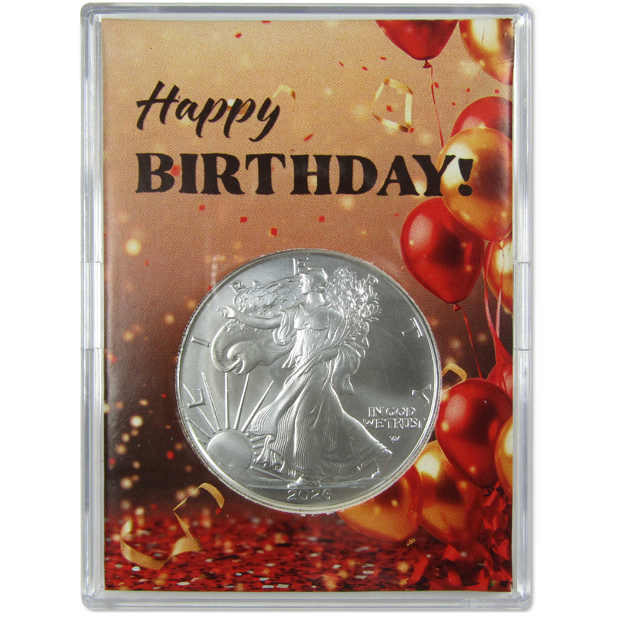 2026 American Silver Eagle Uncirculated with Happy Birthday Holder
