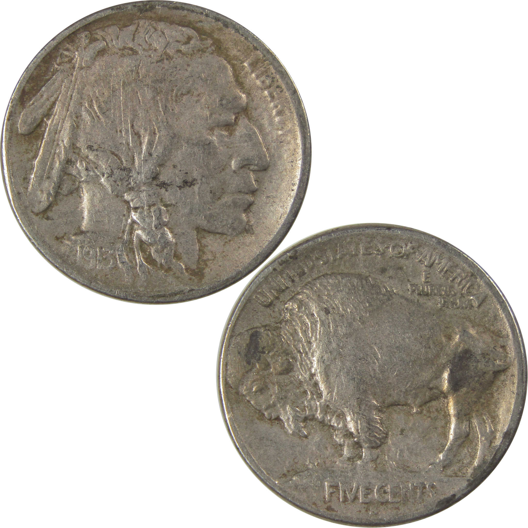 1913 S Type 1 Indian Head Buffalo Nickel F Fine Details SKU:I22895