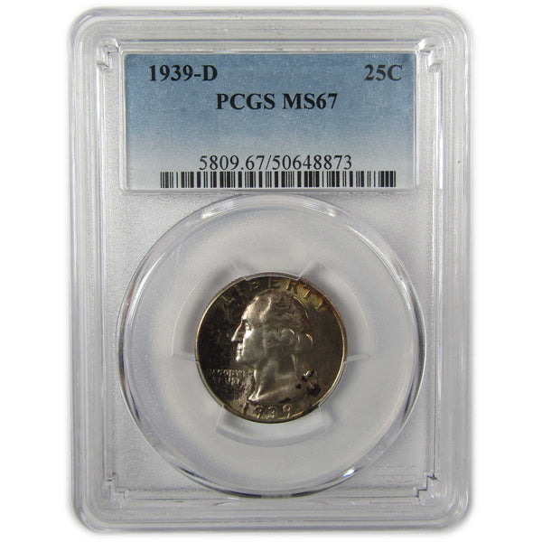 1939 D Washington Silver Quarter MS 67 PCGS 25c Coin SKU:I23408