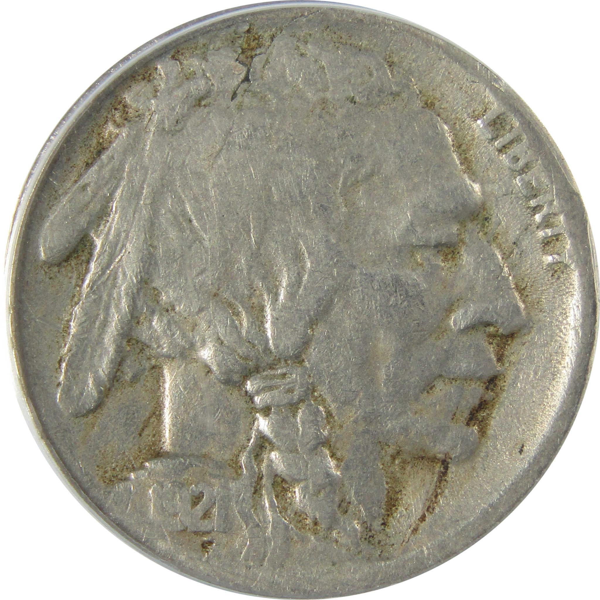 1921 S Indian Head Buffalo Nickel F 12 Details ANACS 5c Coin SKU:CP762