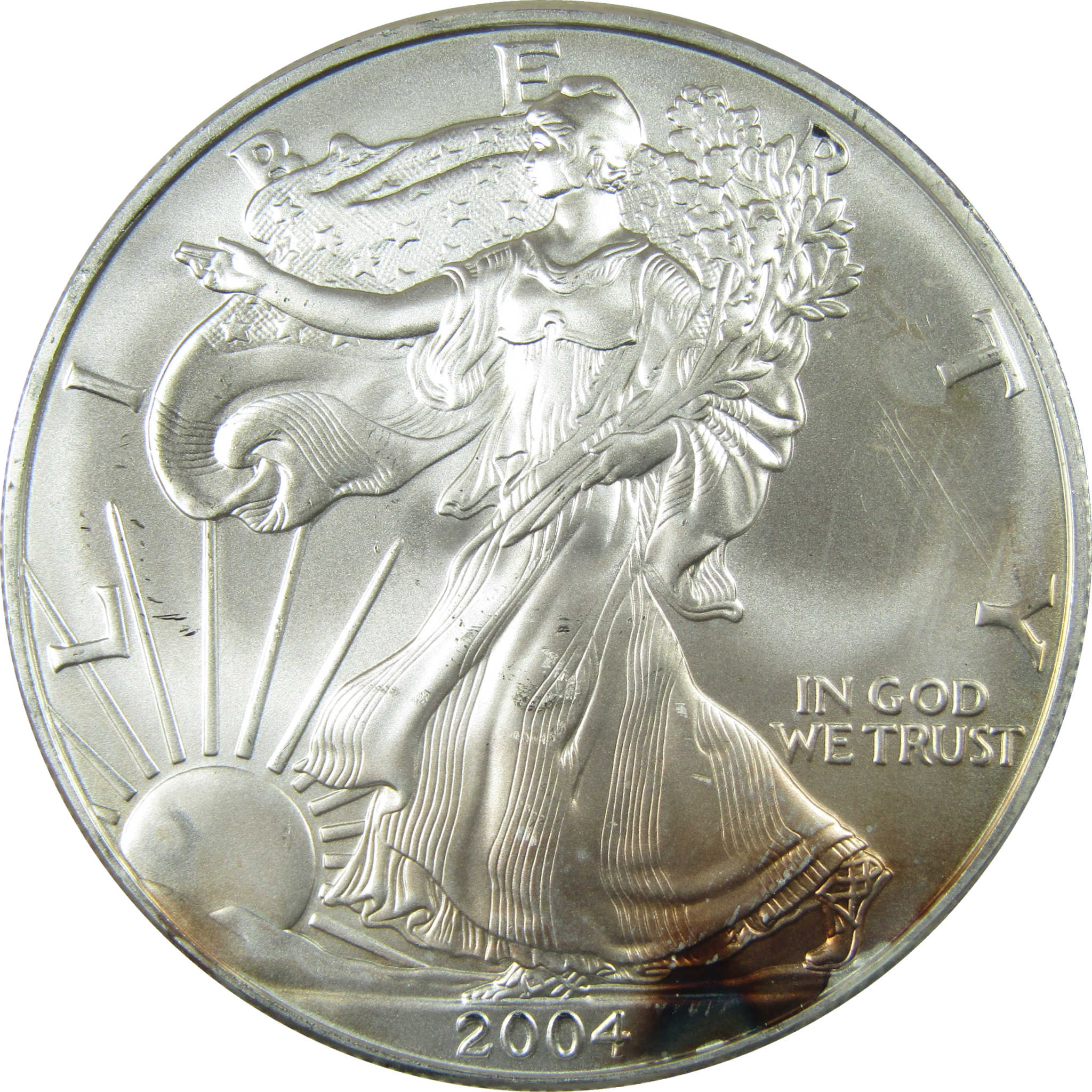 2004 American Silver Eagle Uncirculated Mint State $1 Coin SKU:CP1509
