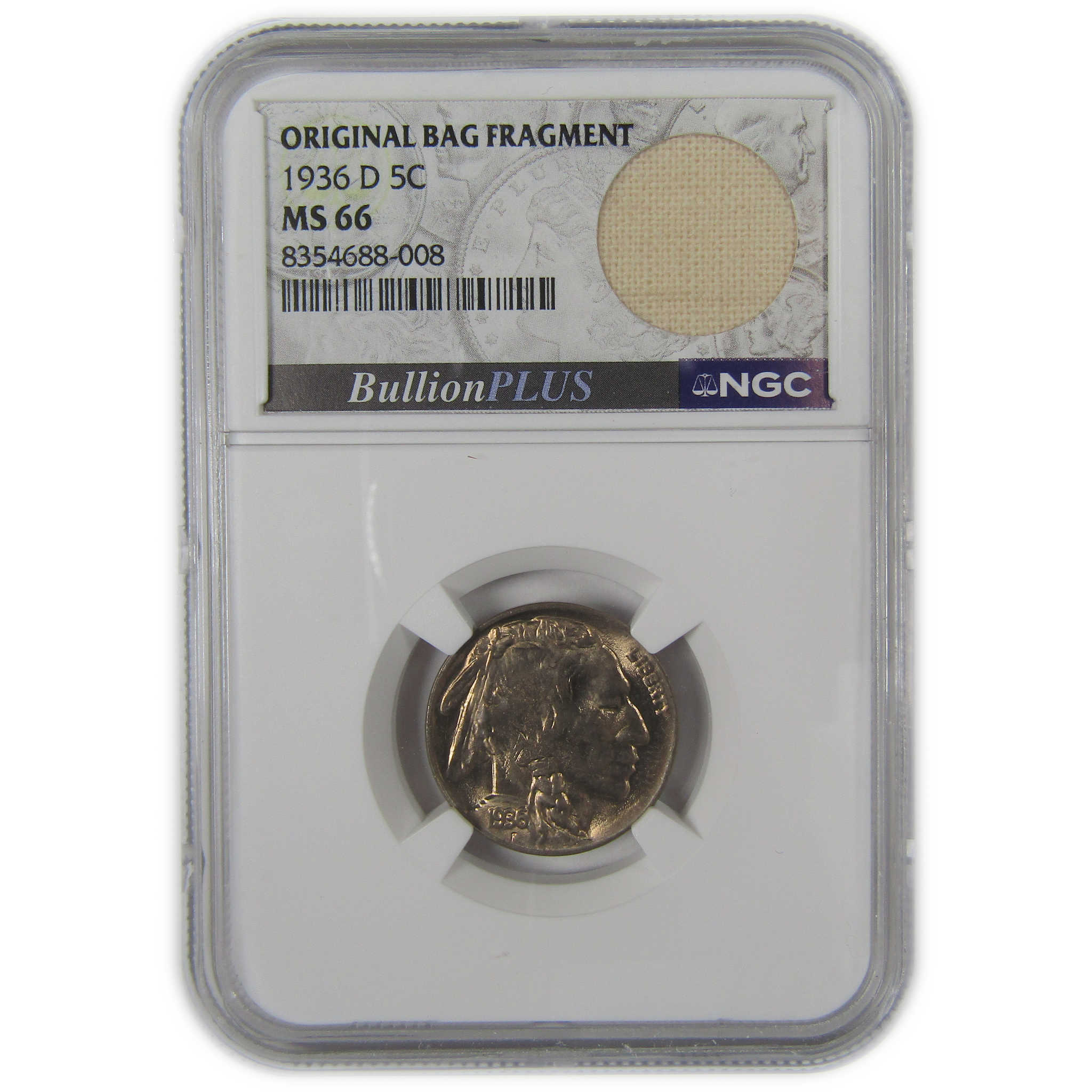 1936 D Indian Head Buffalo Nickel MS 66 NGC Bag Fragment SKU:I22663