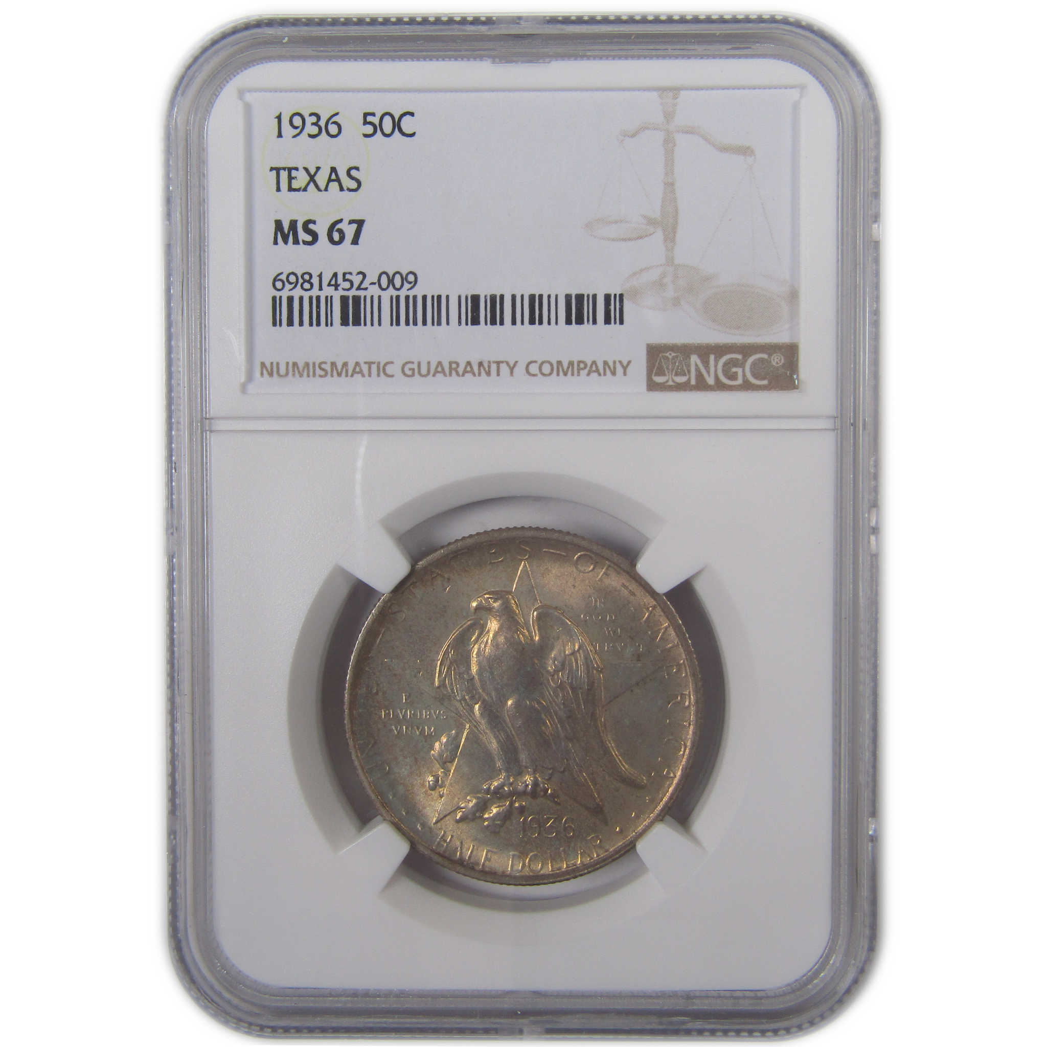 Texas Centennial Commemorative Half Dollar 1936 MS 67 NGC SKU:I17422