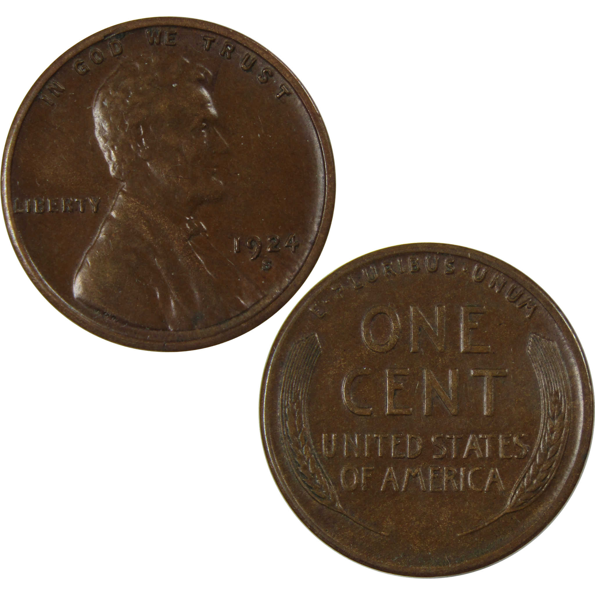1924 S Lincoln Wheat Cent AU About Uncirculated Penny SKU:I23478