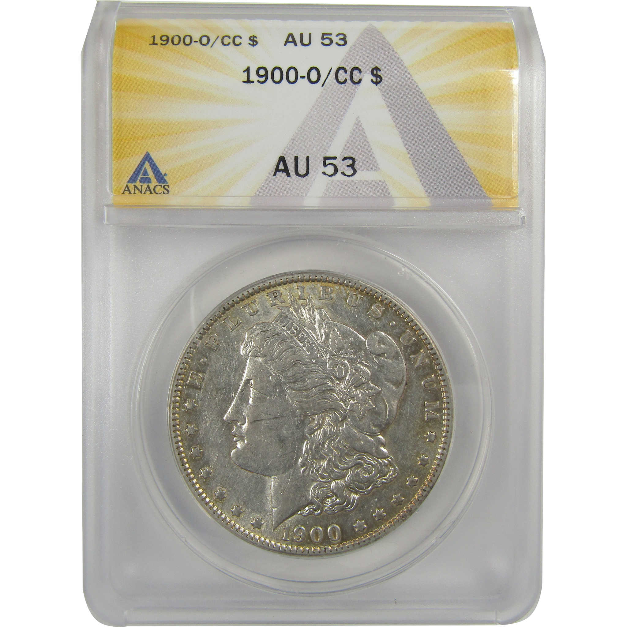 1900 O/CC Morgan Dollar AU 53 ANACS Silver $1 Coin SKU:I20424 - Morgan coin - Morgan silver dollar - Morgan silver dollar for sale - Profile Coins &amp; Collectibles