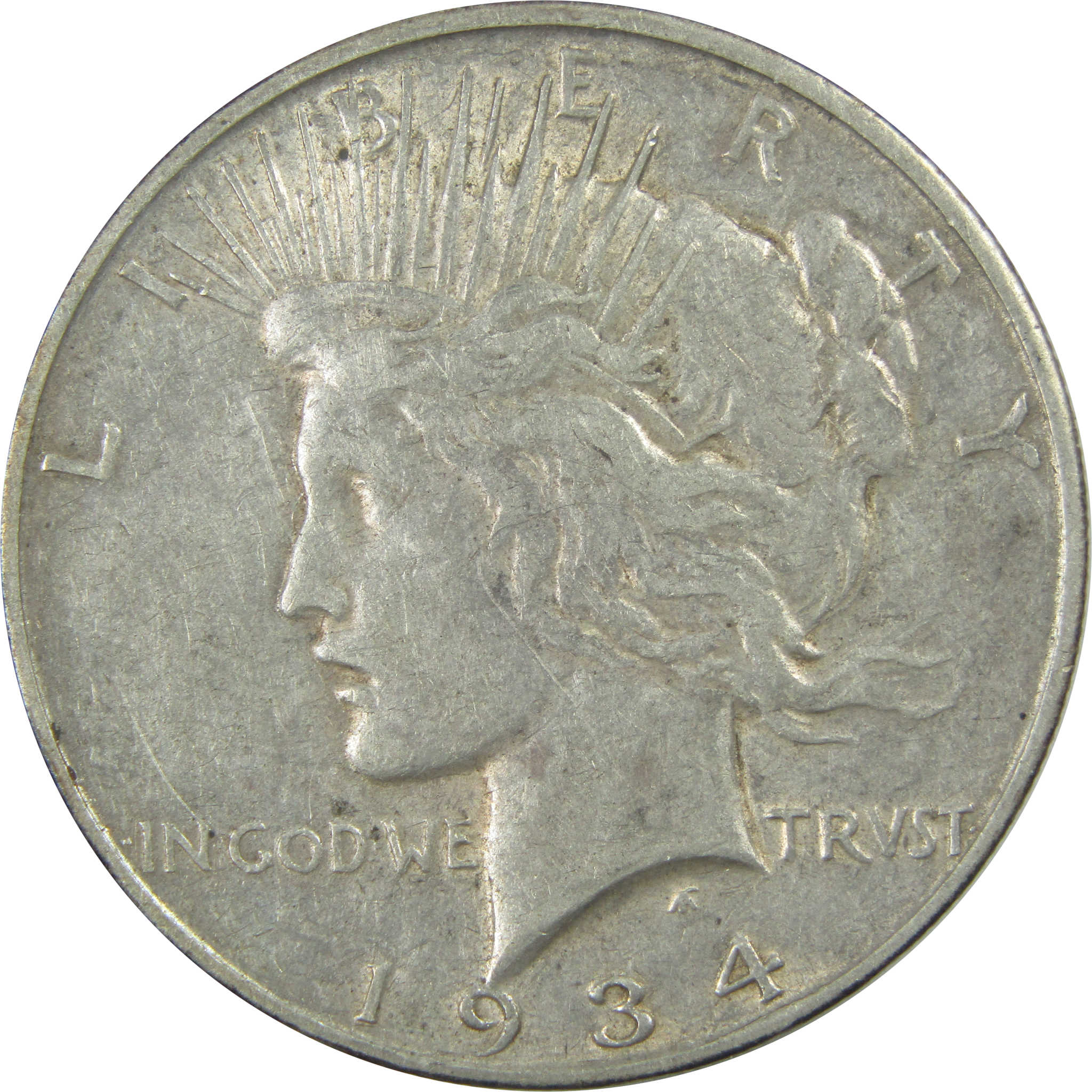 1934 D Peace Dollar XF EF Extremely Fine Silver $1 Coin SKU:I15467