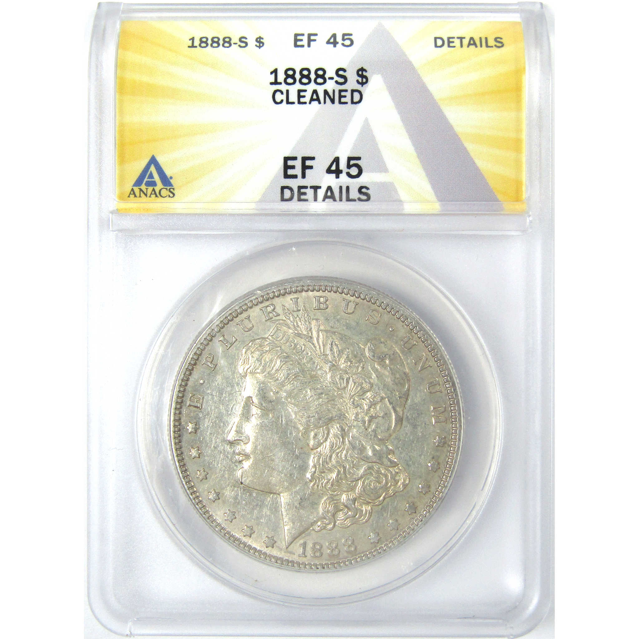 1888 S Morgan Dollar EF 45 Details ANACS Silver $1 Coin SKU:I16197 - Morgan coin - Morgan silver dollar - Morgan silver dollar for sale - Profile Coins &amp; Collectibles