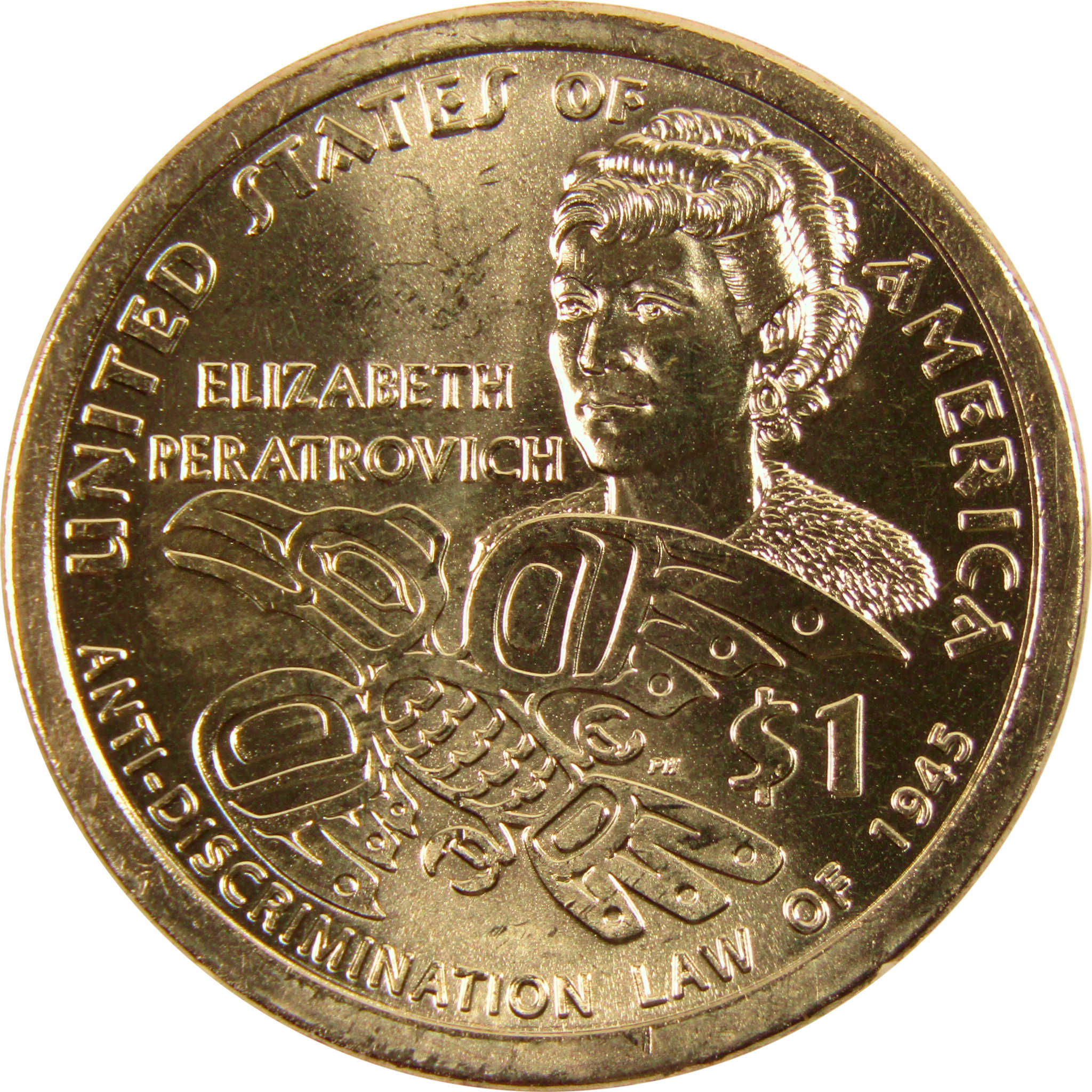 2020 P Elizabeth Peratrovich Native American Dollar BU Uncirculated $1