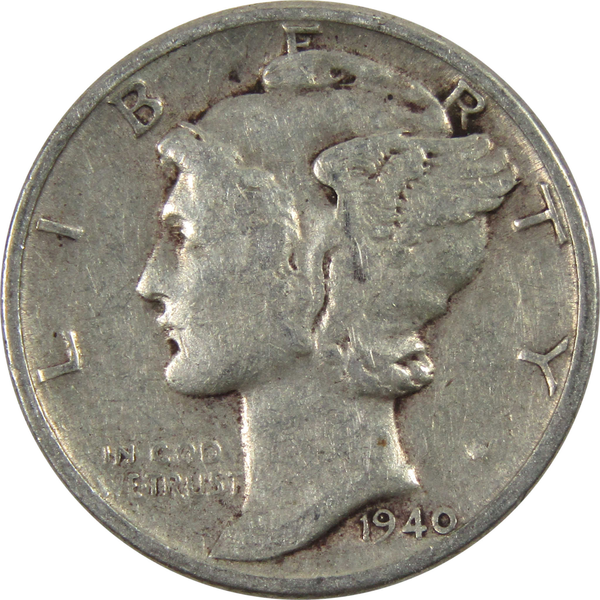 1940 Mercury Dime AG About Good 90% Silver 10c Coin