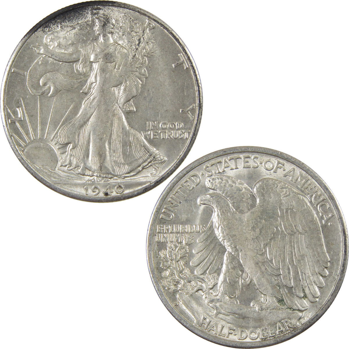 1940 S Liberty Walking Silver 50c Borderline Uncirculated SKU:I28657