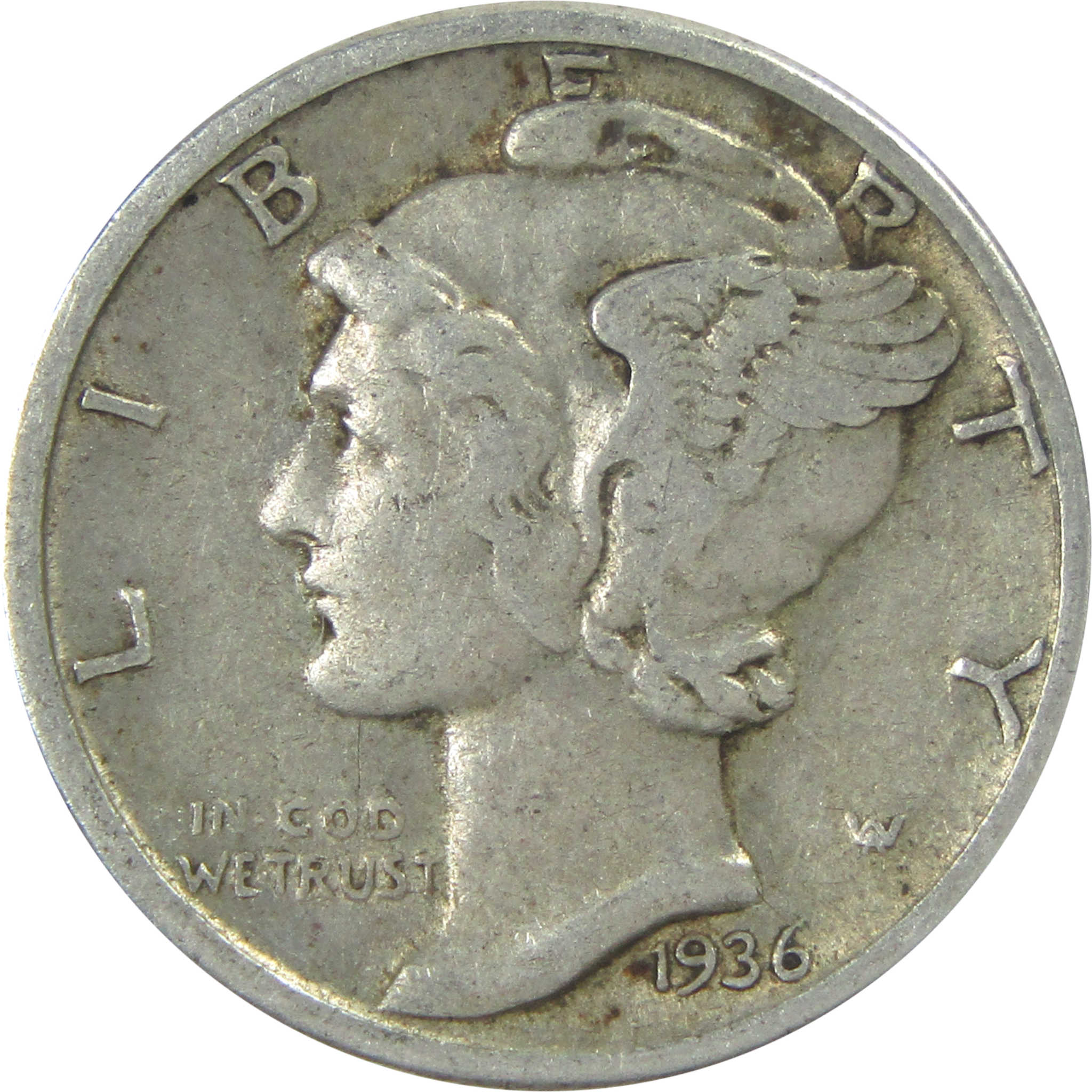 1936 Mercury Dime VF Very Fine Silver 10c Coin