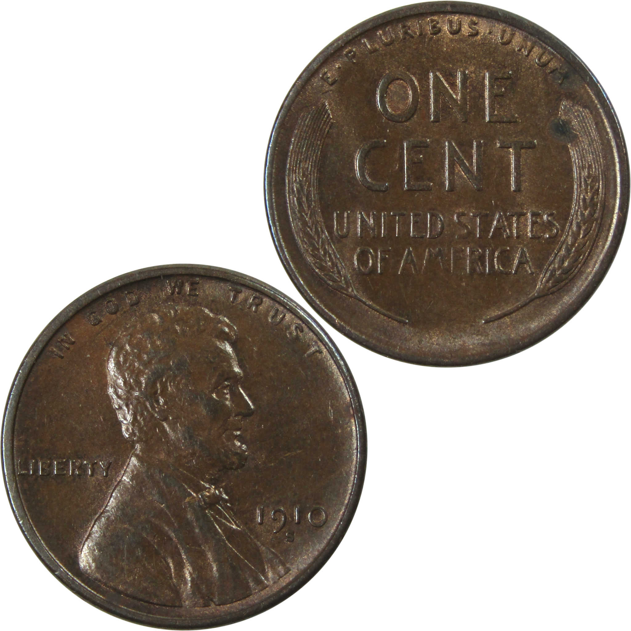 1910 S Lincoln Wheat Cent AU About Uncirculated Penny 1c SKU:I14007