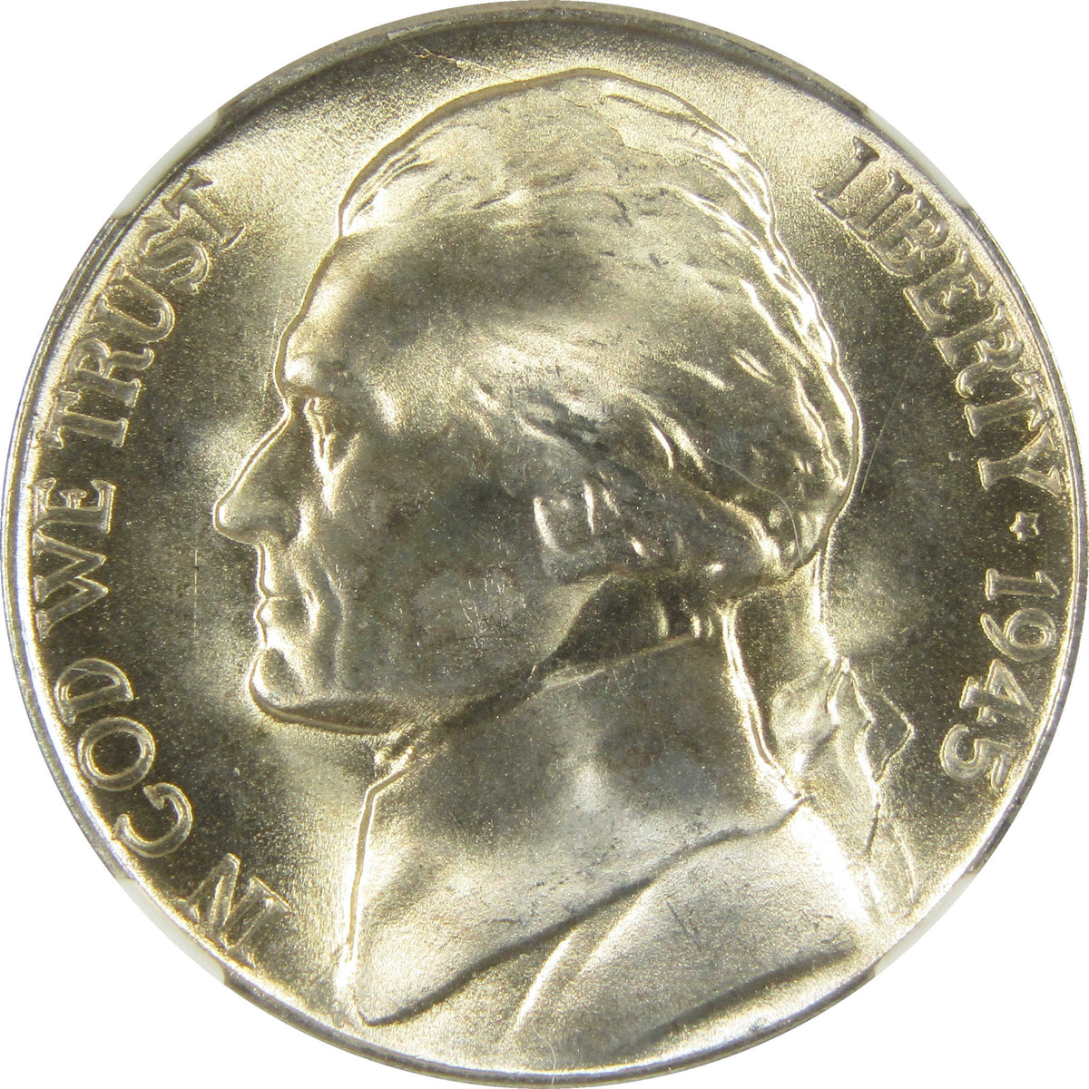 1945 D Jefferson Wartime Silver Nickel MS 67 5FS NGC Coin SKU:I28720