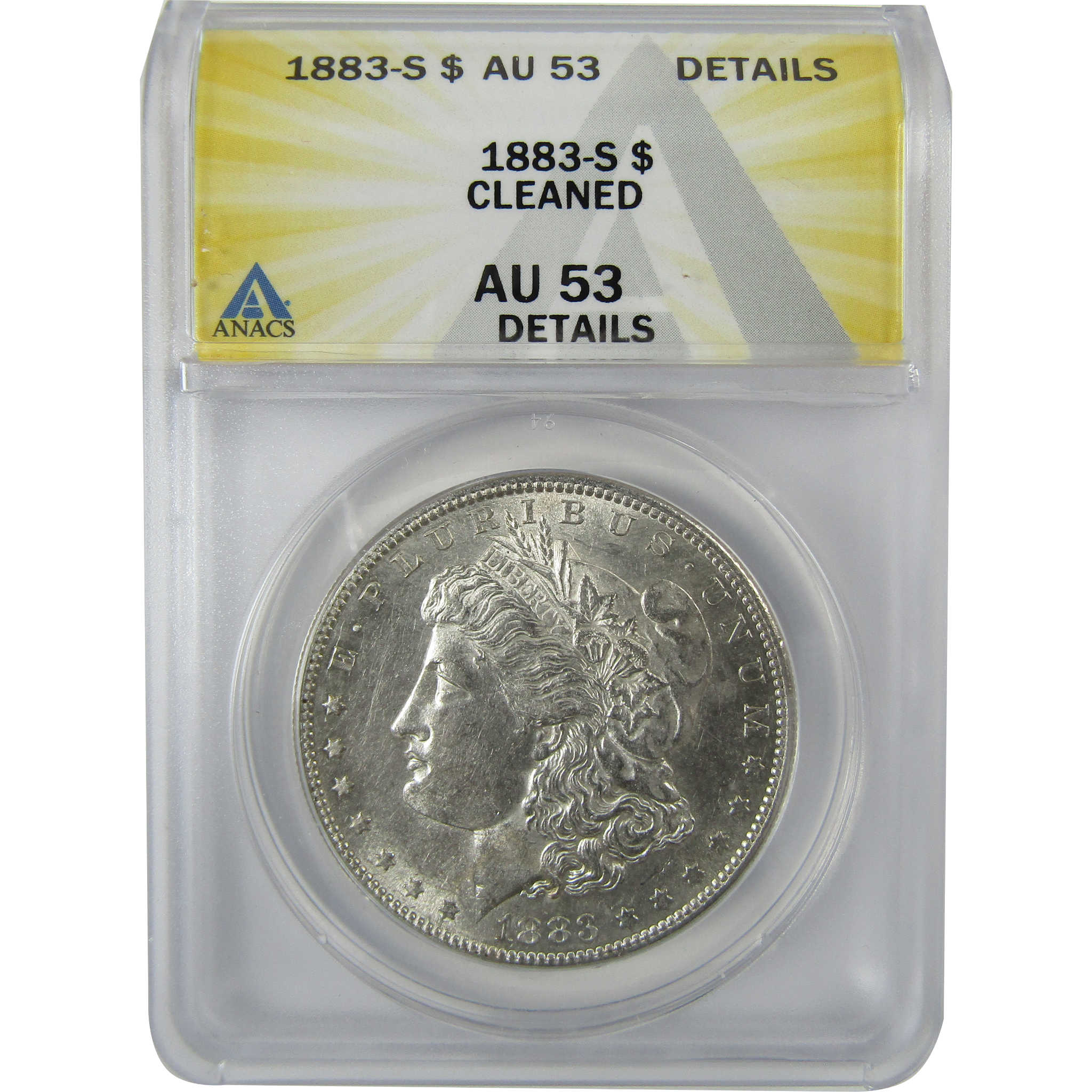 1883 S Morgan Silver Dollar AU 53 Details ANACS $1 Coin SKU:CP595 - Morgan coin - Morgan silver dollar - Morgan silver dollar for sale - Profile Coins &amp; Collectibles