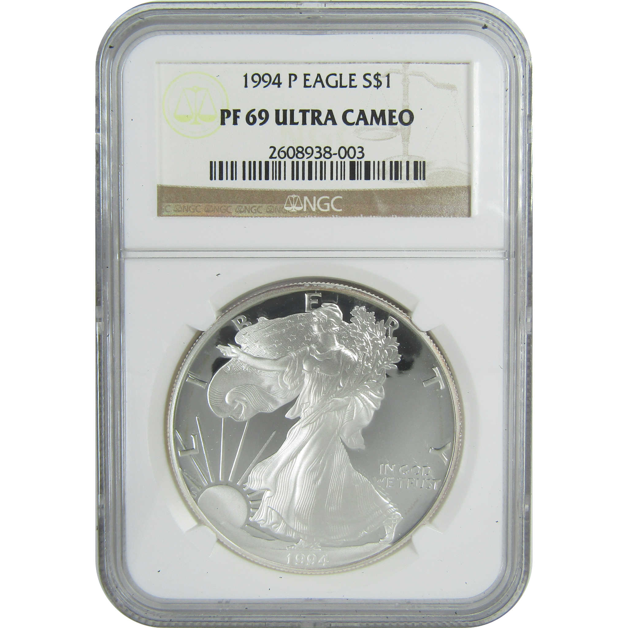 1994 P American Silver Eagle PF 69 UCAM NGC Proof $1 SKU:CPC9472