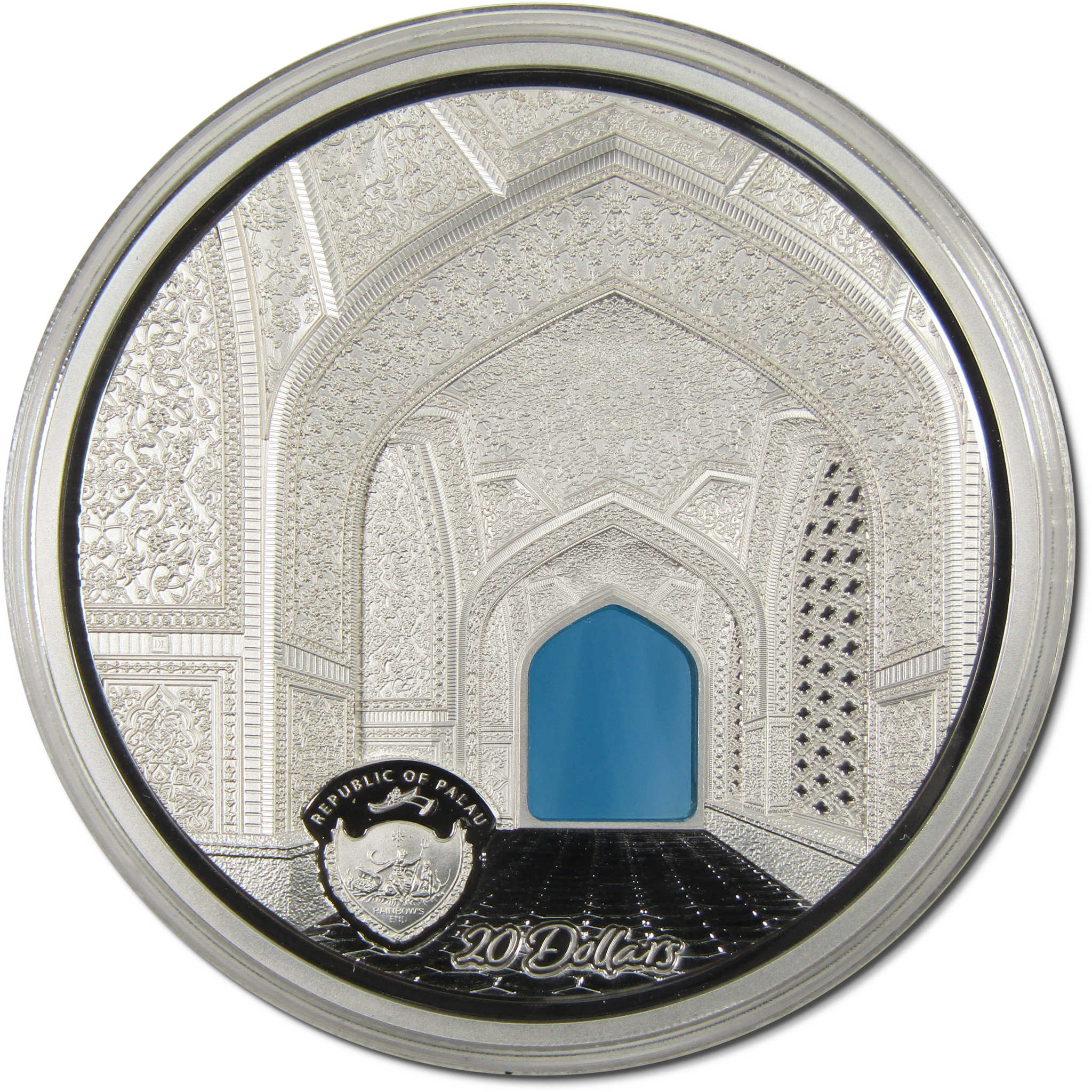 Tiffany Art Isfahan 3 oz .999 Silver $20 Proof Coin 2020 Palau COA