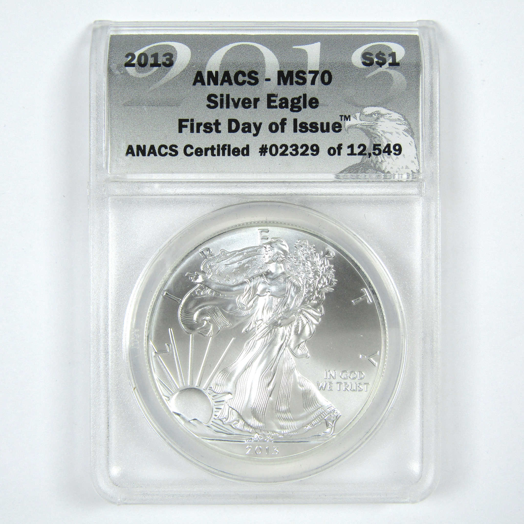 2013 American Silver Eagle MS 70 ANACS $1 First Day SKU:CPC8039