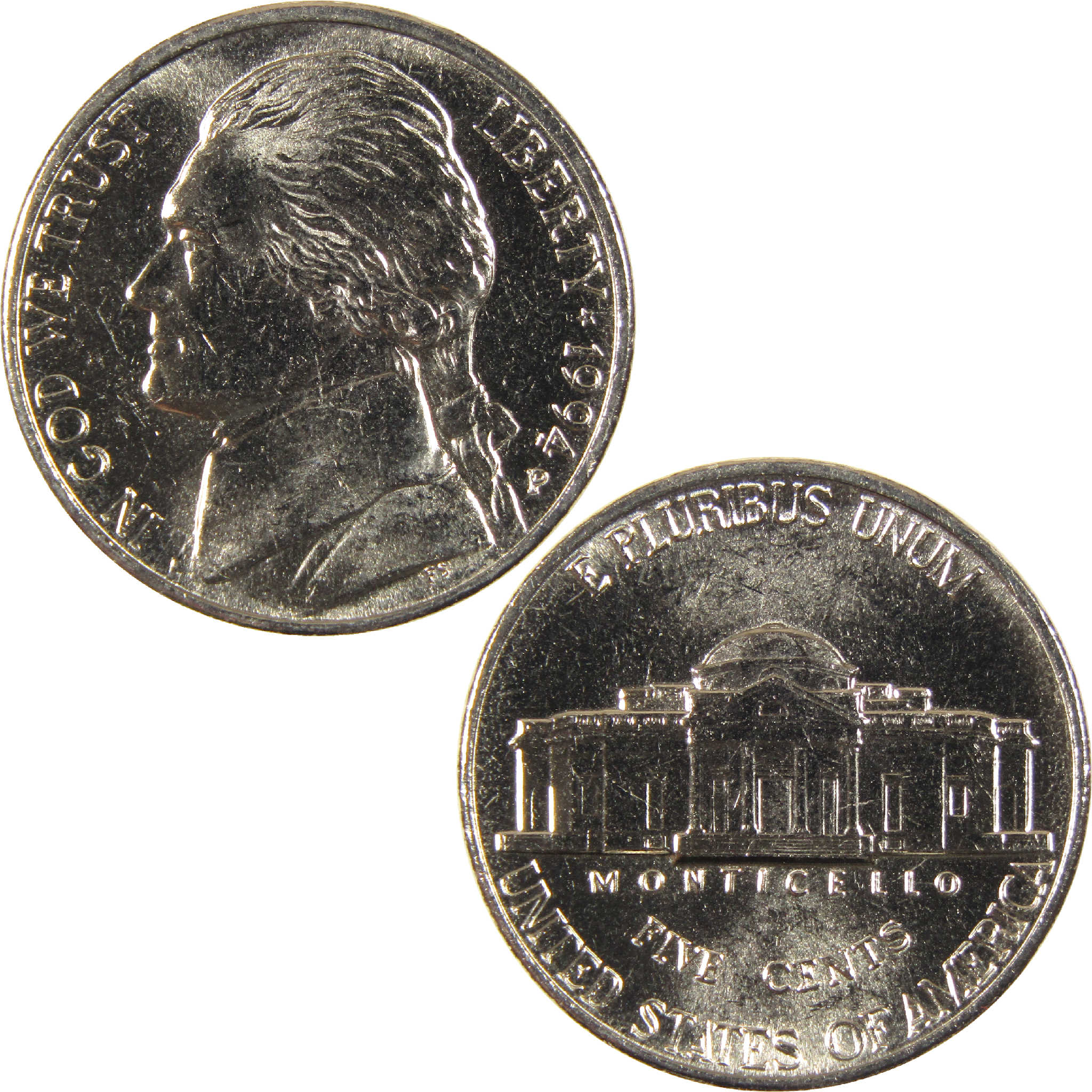 1994 P Jefferson Nickel Uncirculated 5c Coin