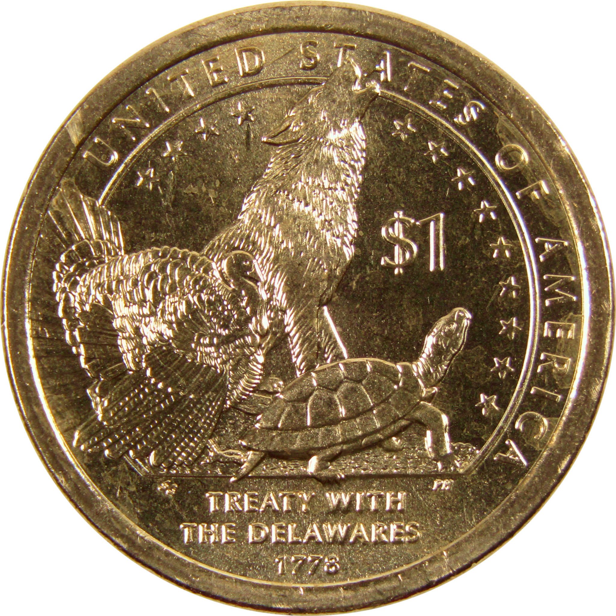 2013 D Treaty with the Delawares Native American Dollar Uncirculated