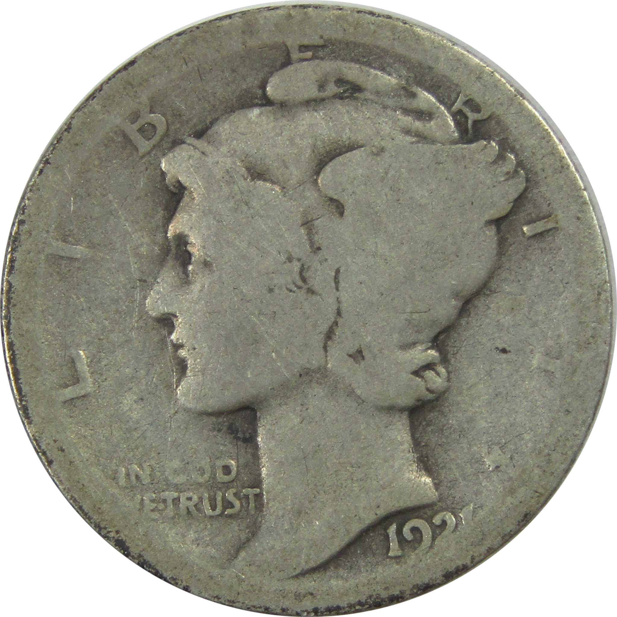 1921 D Mercury Dime G Good Silver 10c SKU:CPC8968