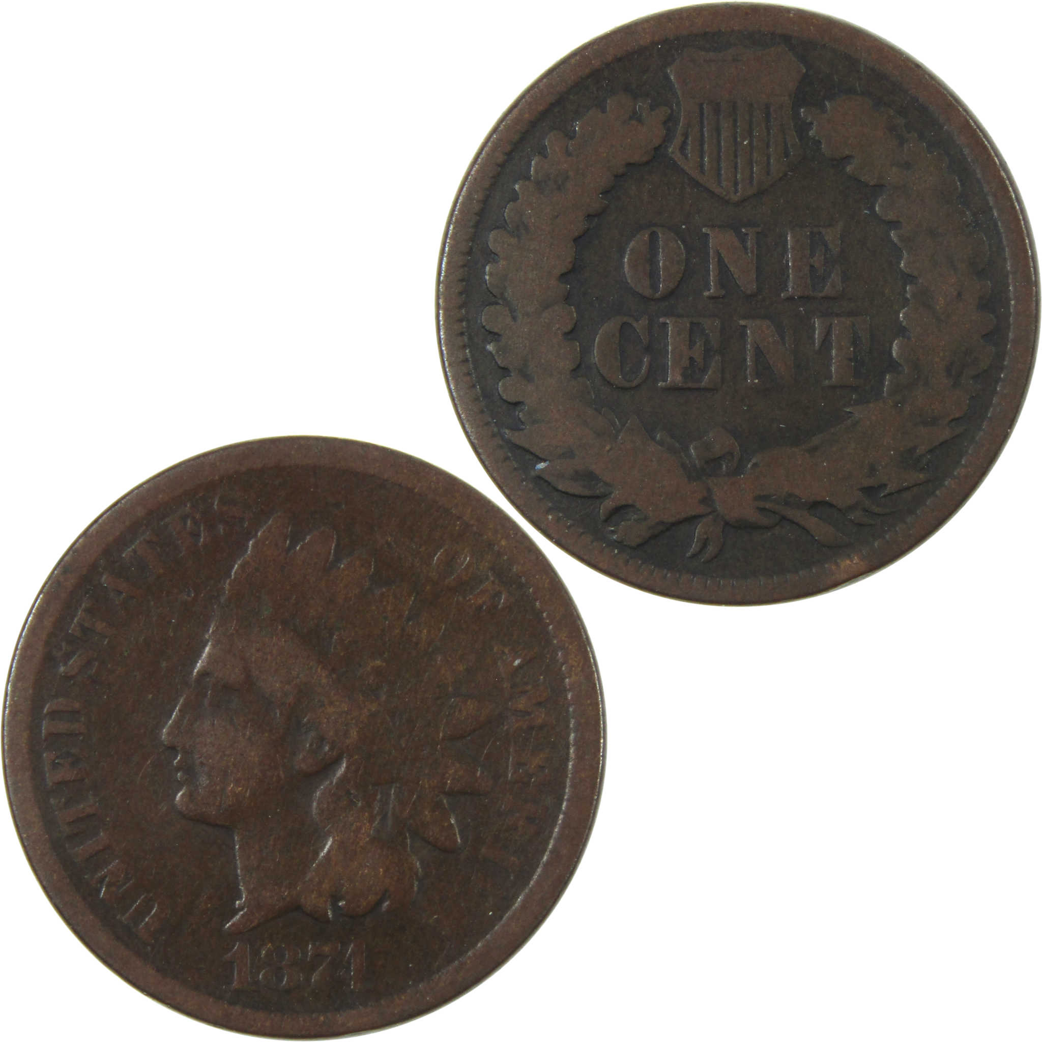 1874 Indian Head Cent G Good Penny 1c Coin SKU:I14743