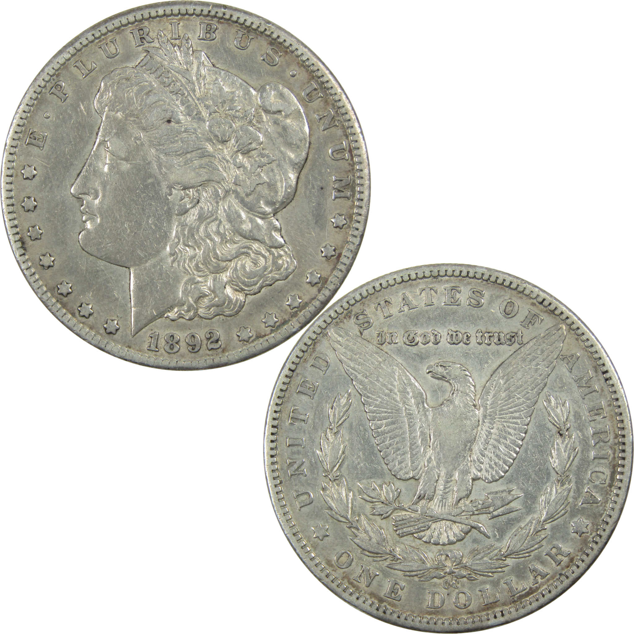 1892 CC Morgan Dollar XF EF Extremely Fine Details Silver SKU:I13070 - Morgan coin - Morgan silver dollar - Morgan silver dollar for sale - Profile Coins &amp; Collectibles