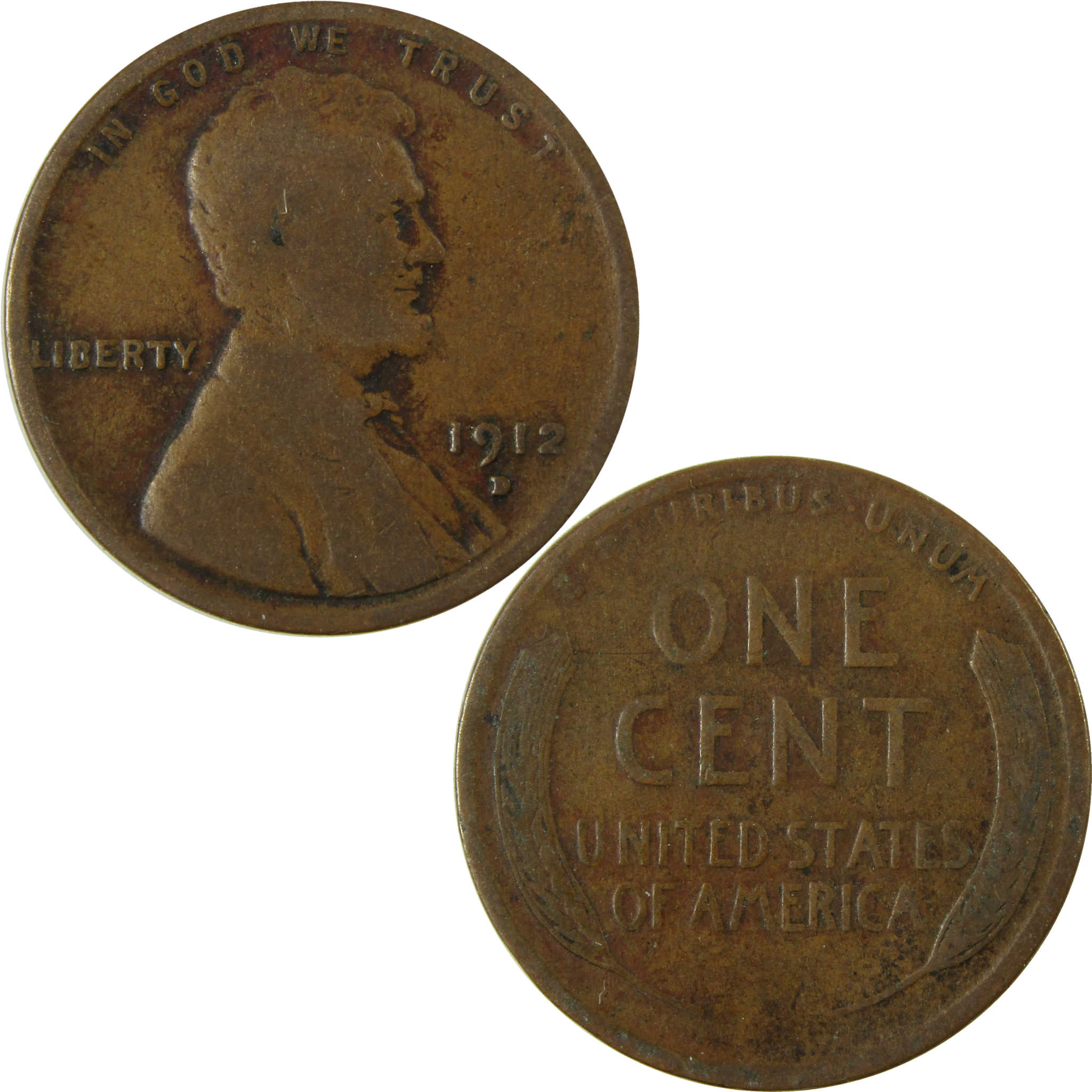 1912 D Lincoln Wheat Cent AG About Good Penny 1c Coin SKU:I28116