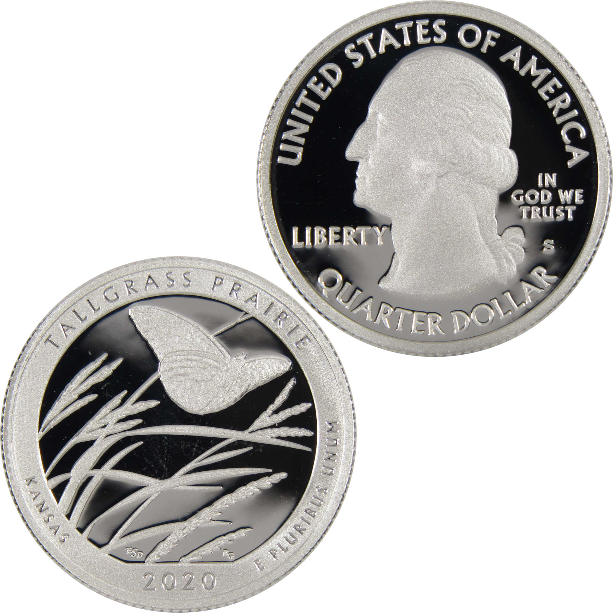 2020 S Tallgrass Prairie NP National Park Quarter Silver Proof Coin